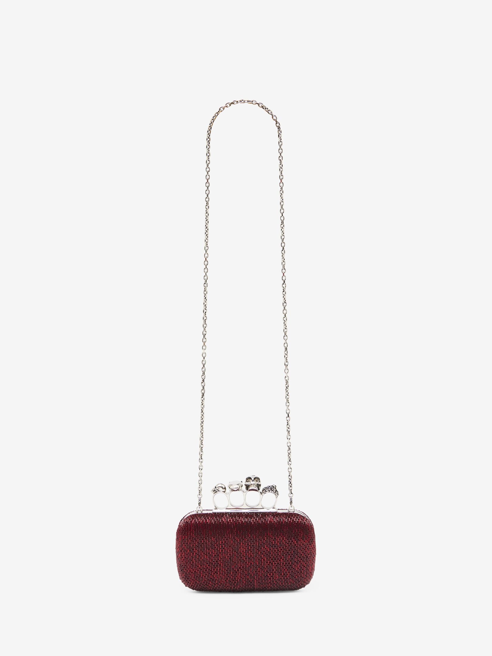 Women's Knuckle Clutch in Red - 5