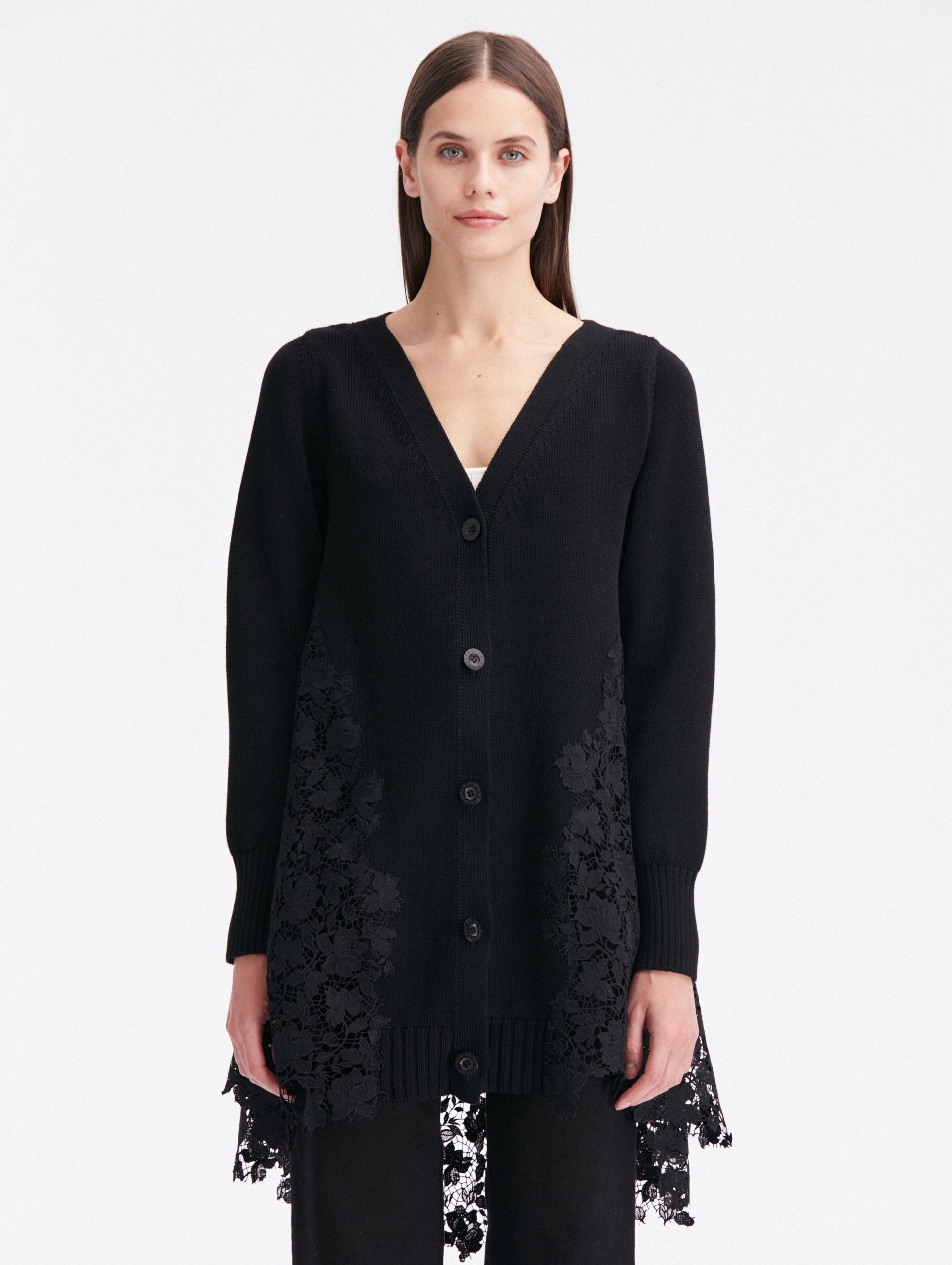 GARDENIA GUIPURE LACE LONG CARDIGAN - 1