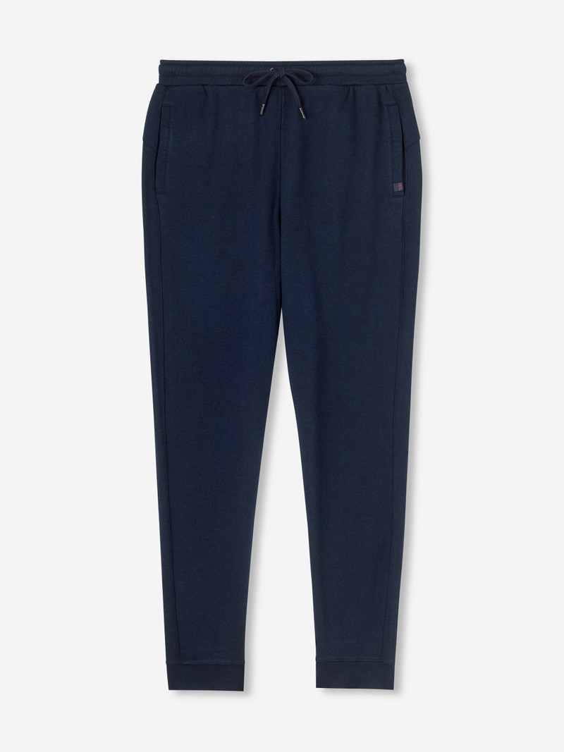 Derek Rose Men's Sweatpants Quinn Cotton Modal Navy outlook