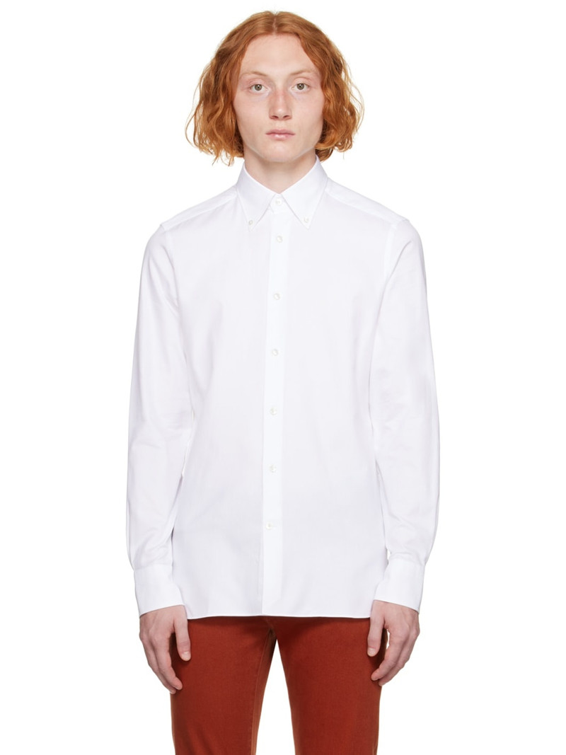 logo-patch cotton shirt - 1