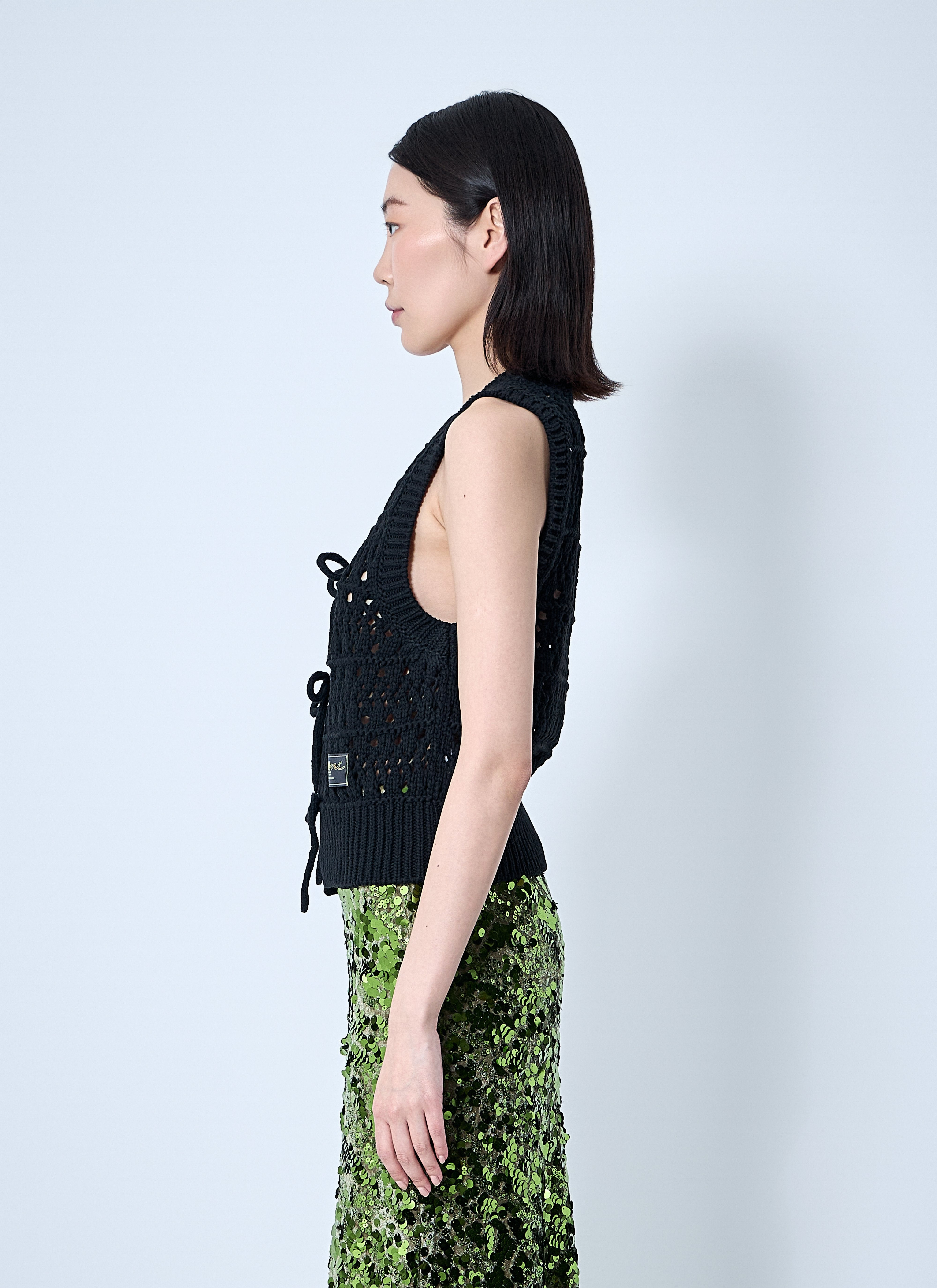 Ganni Women Logo Patch Vest - 3