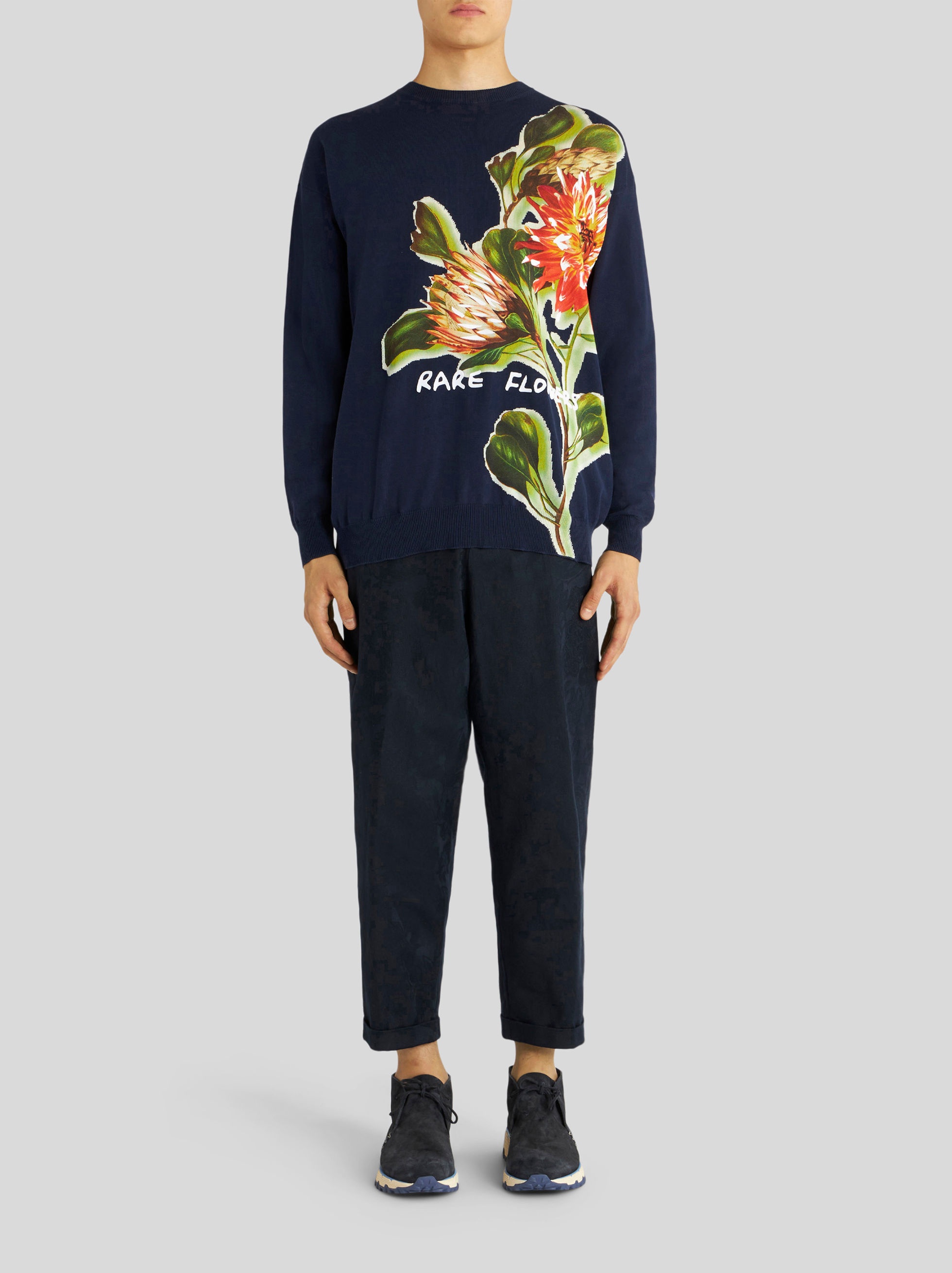 JACQUARD JUMPER WITH RARE FLOWER - 3