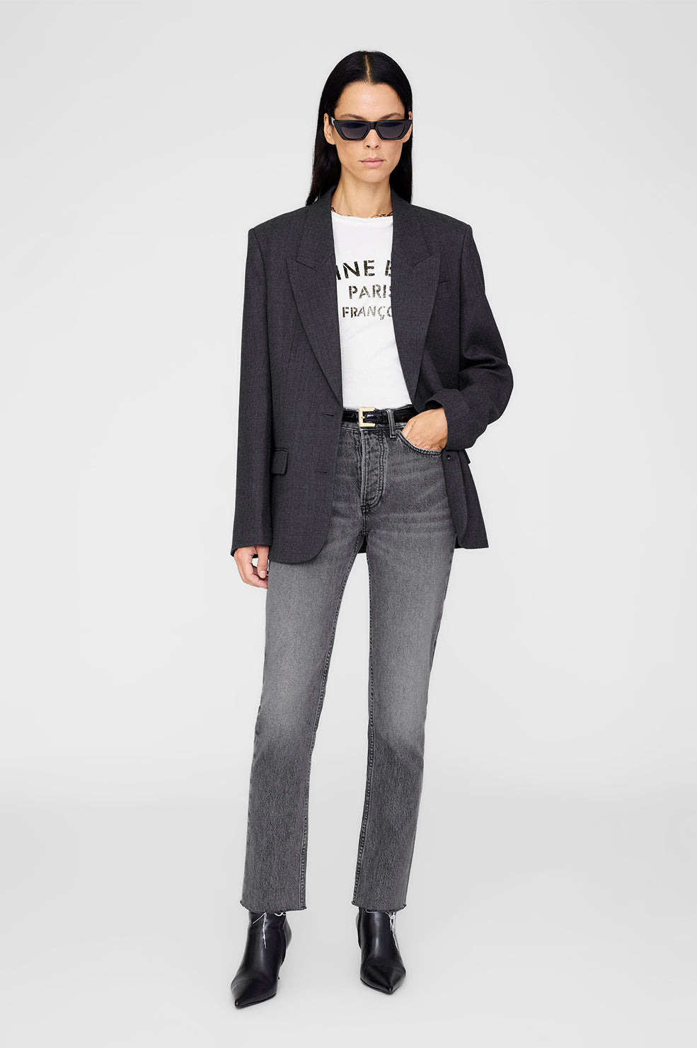 Ross Single-Breasted Blazer - Dark Heather Grey - 2