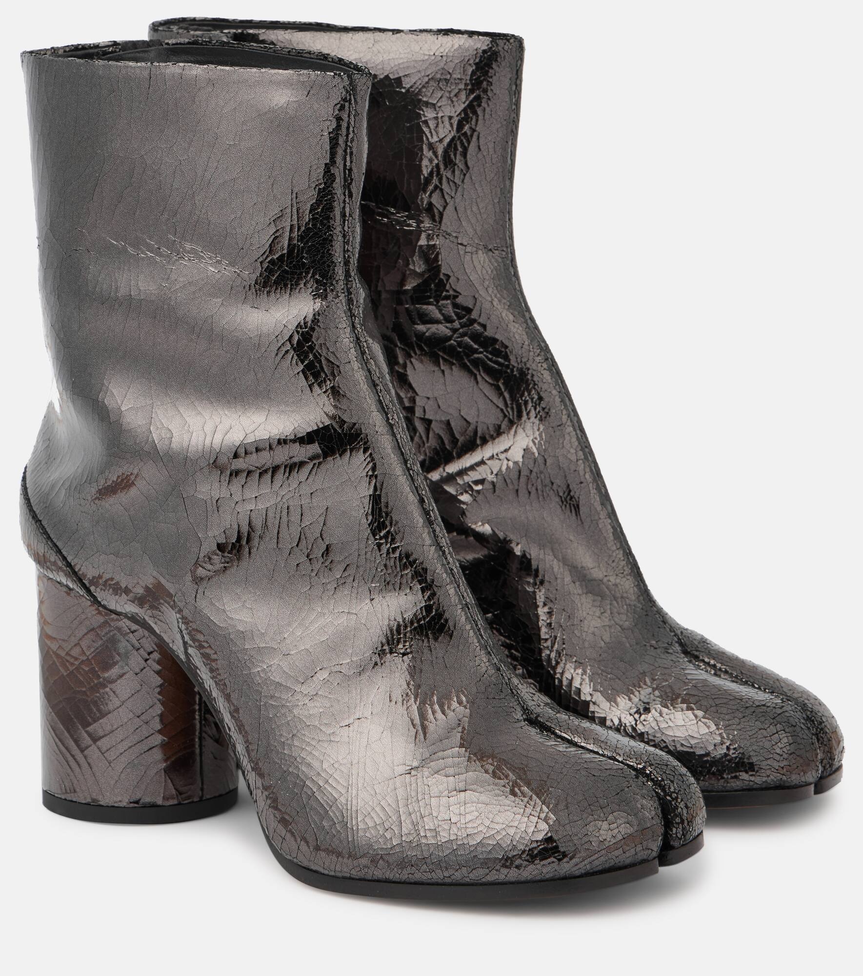 Tabi mirrored leather ankle boots - 1