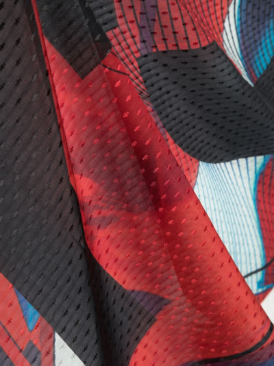 Y-3 logo-print cotton-silk scarf outlook