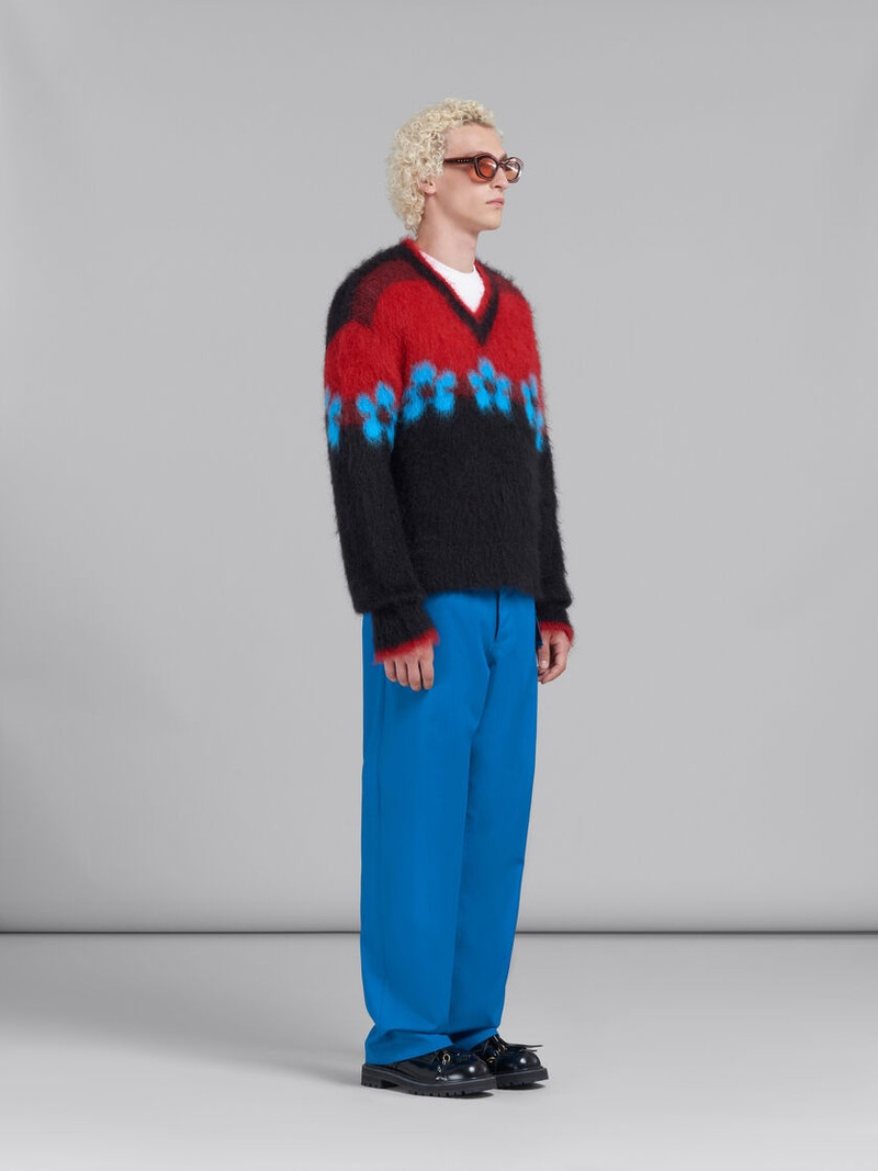 BLACK MOHAIR JUMPER WITH FLOWERS 5