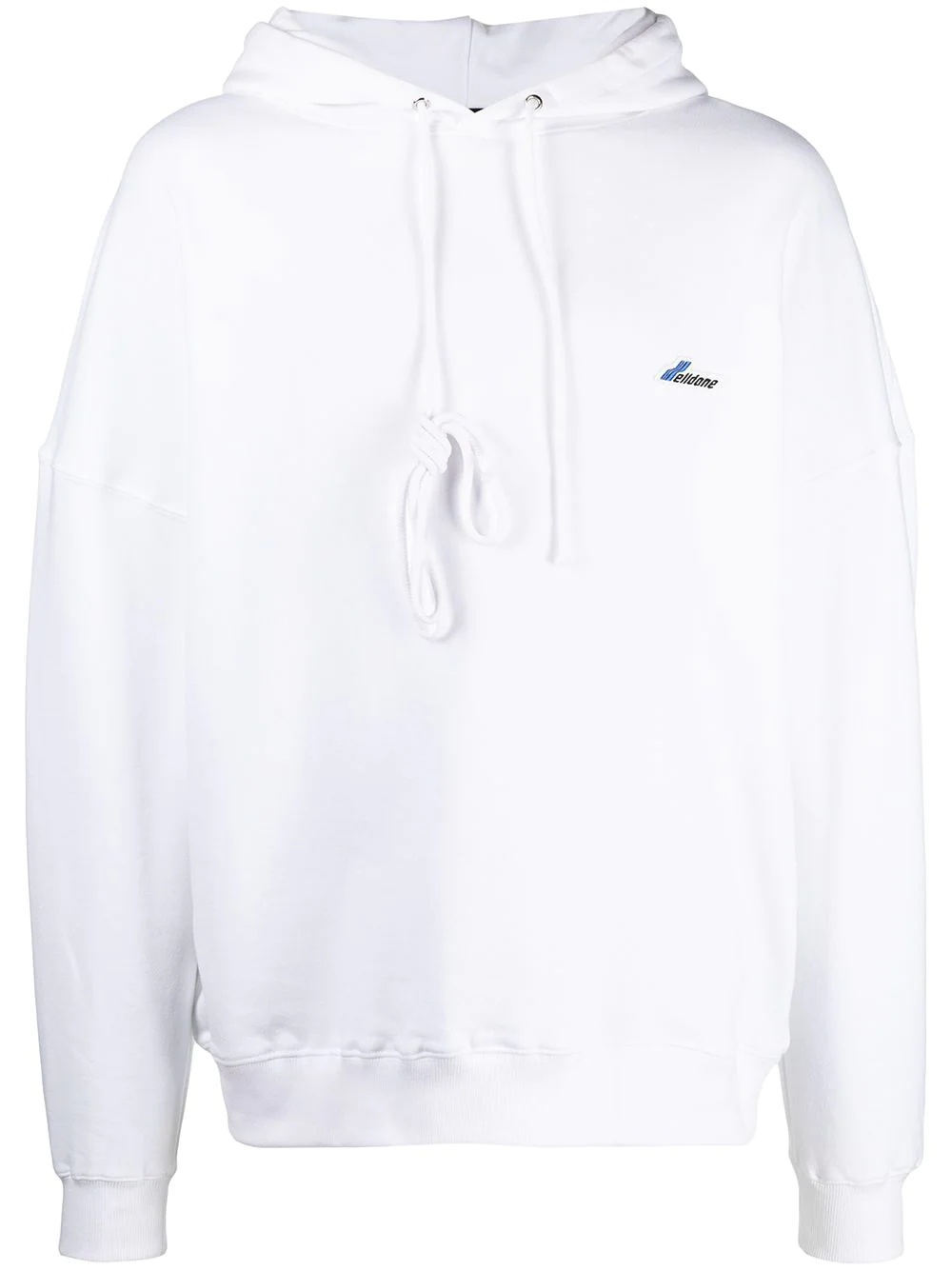 embroidered logo cotton hoodie - 1