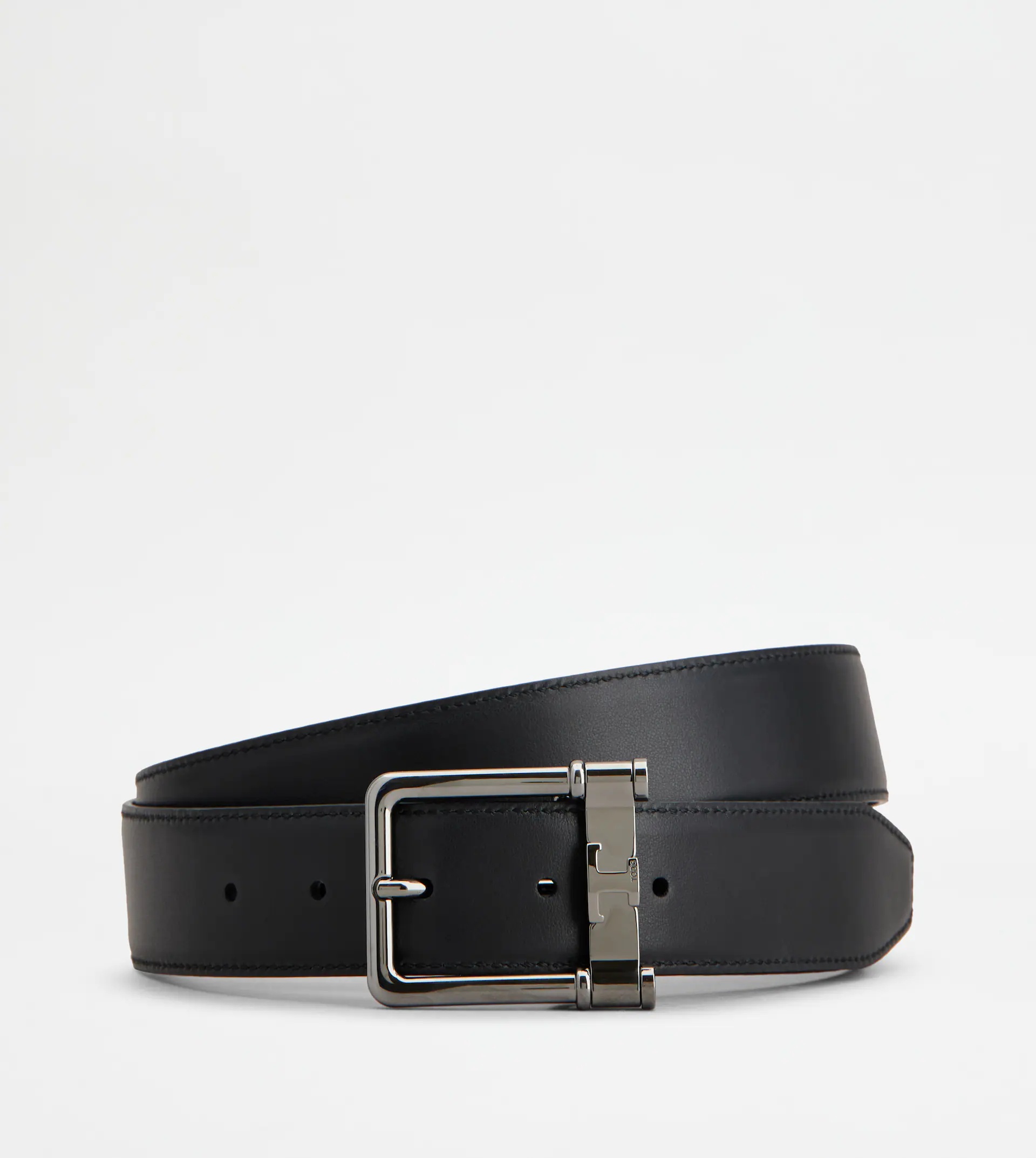 Tod's BELT IN LEATHER - BLUE, BLACK | REVERSIBLE