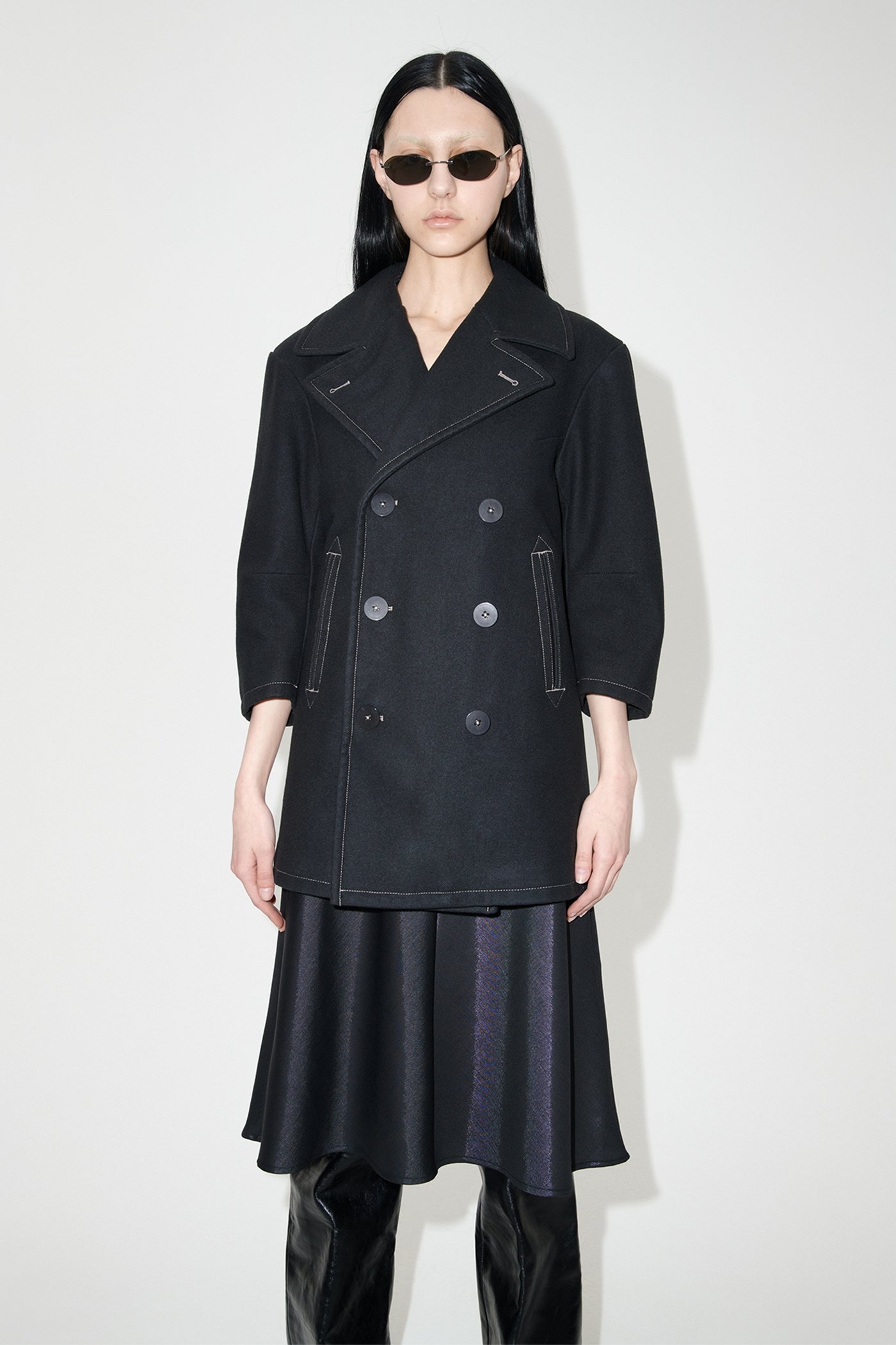 Shrunken Peacoat Obsidian Bath Wool - 2