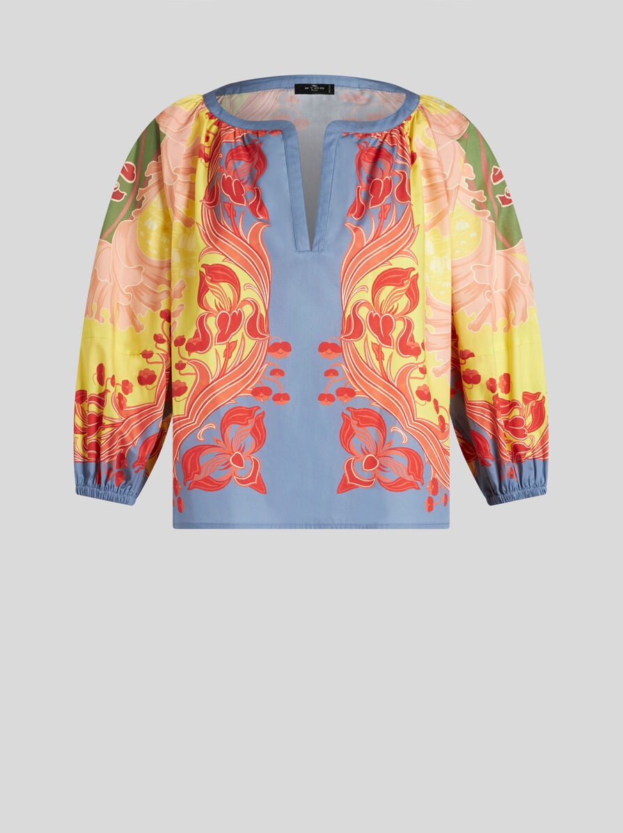 PRINTED COTTON BLOUSE - 1