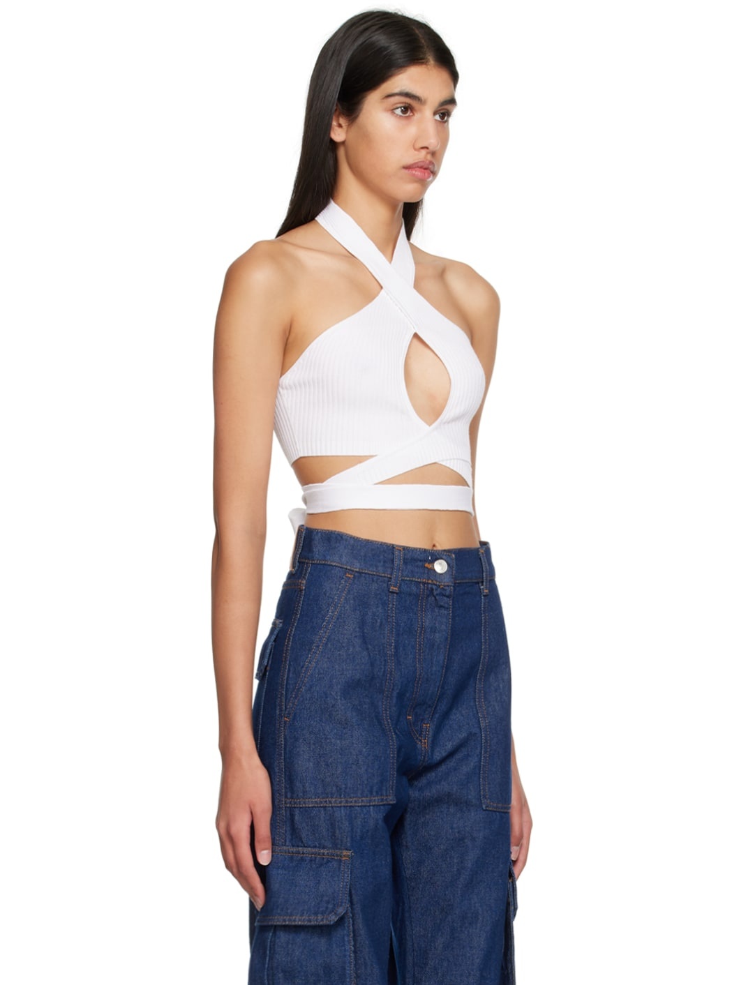 White Wrap Tank Top - 2