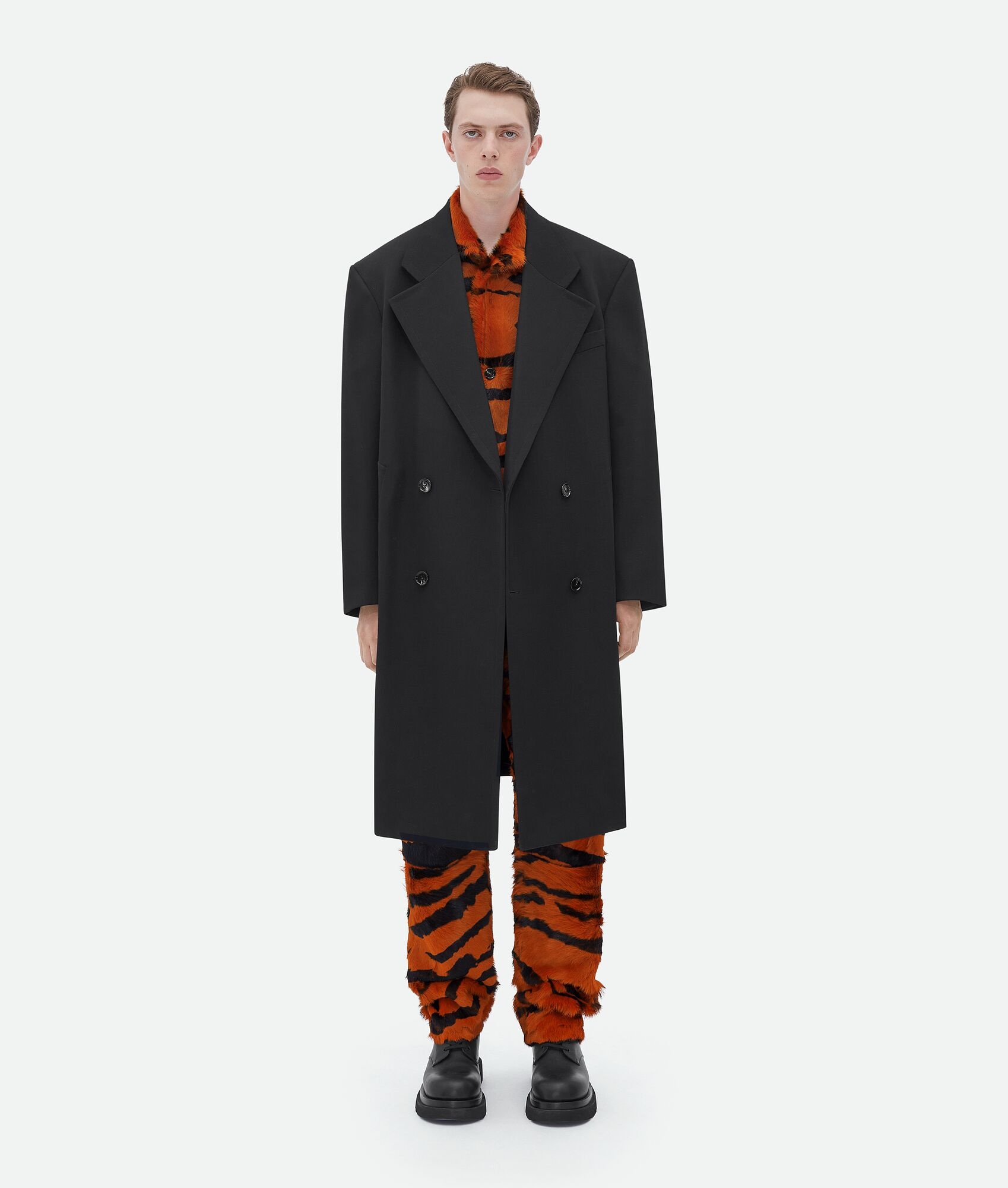 shearling tiger print shirt - 4