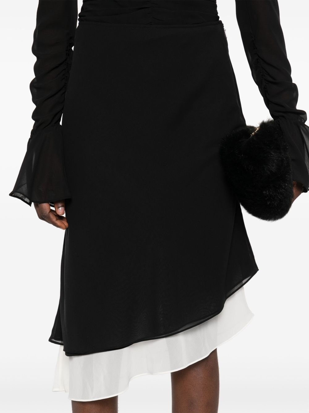 two-layer chiffon midi skirt - 5