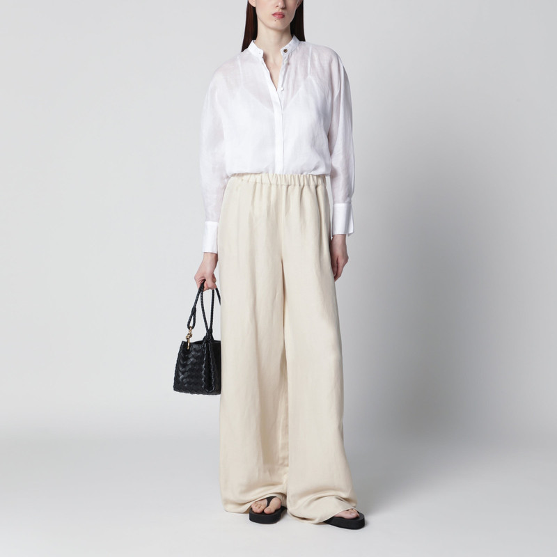 Max Mara Studio Baldili ramie canvas shirt in white outlook