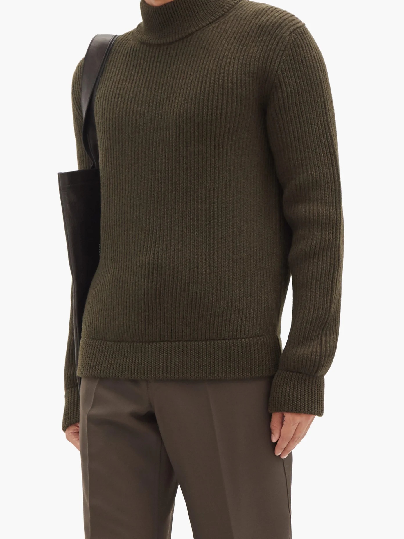 Ribbed wool roll-neck sweater - 6