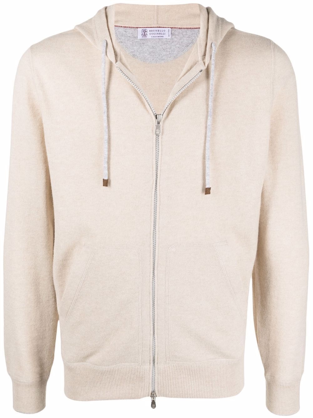 zip-up cashmere hoodie - 1