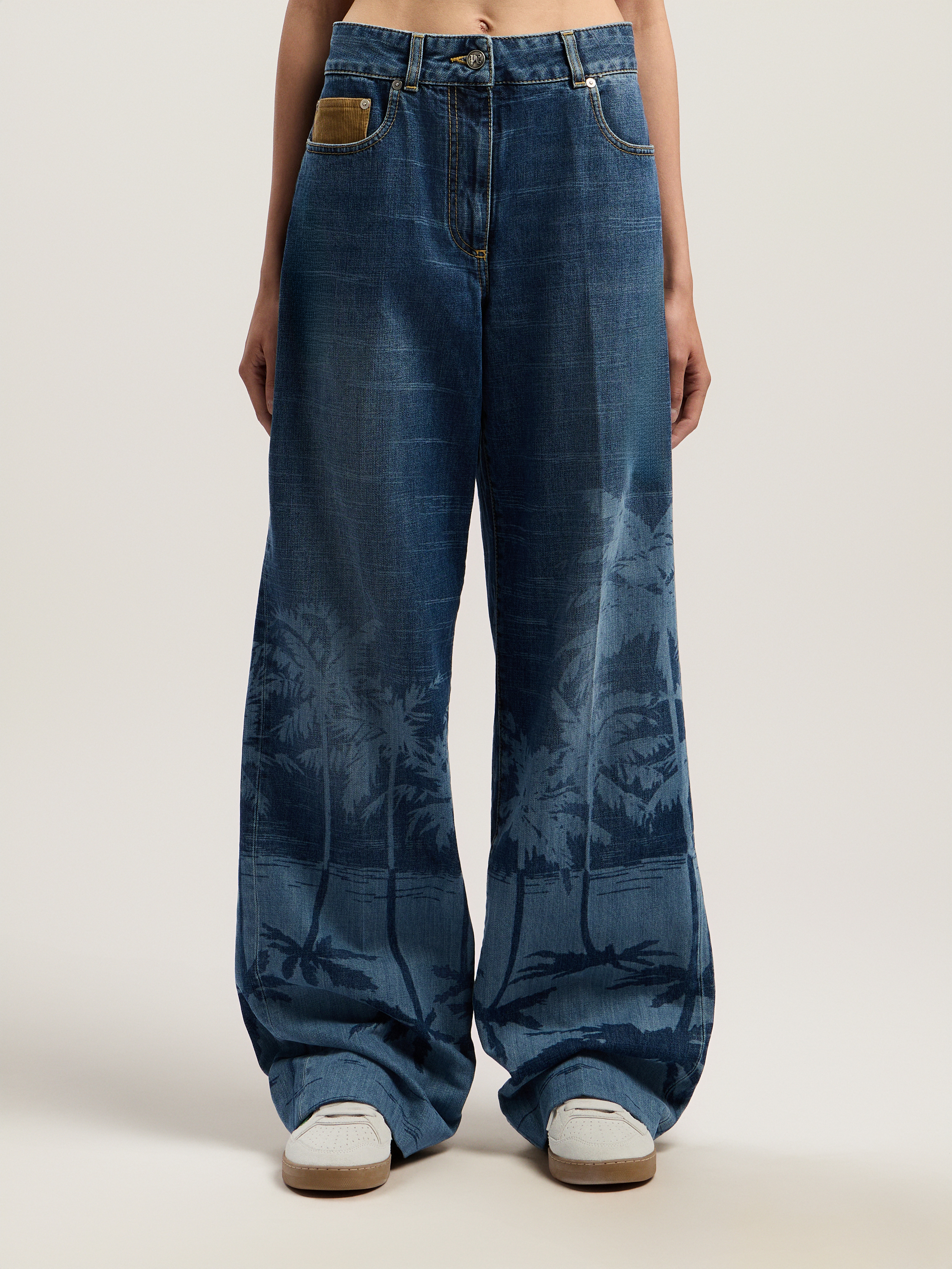 Palms Loose Denim Pants - 2