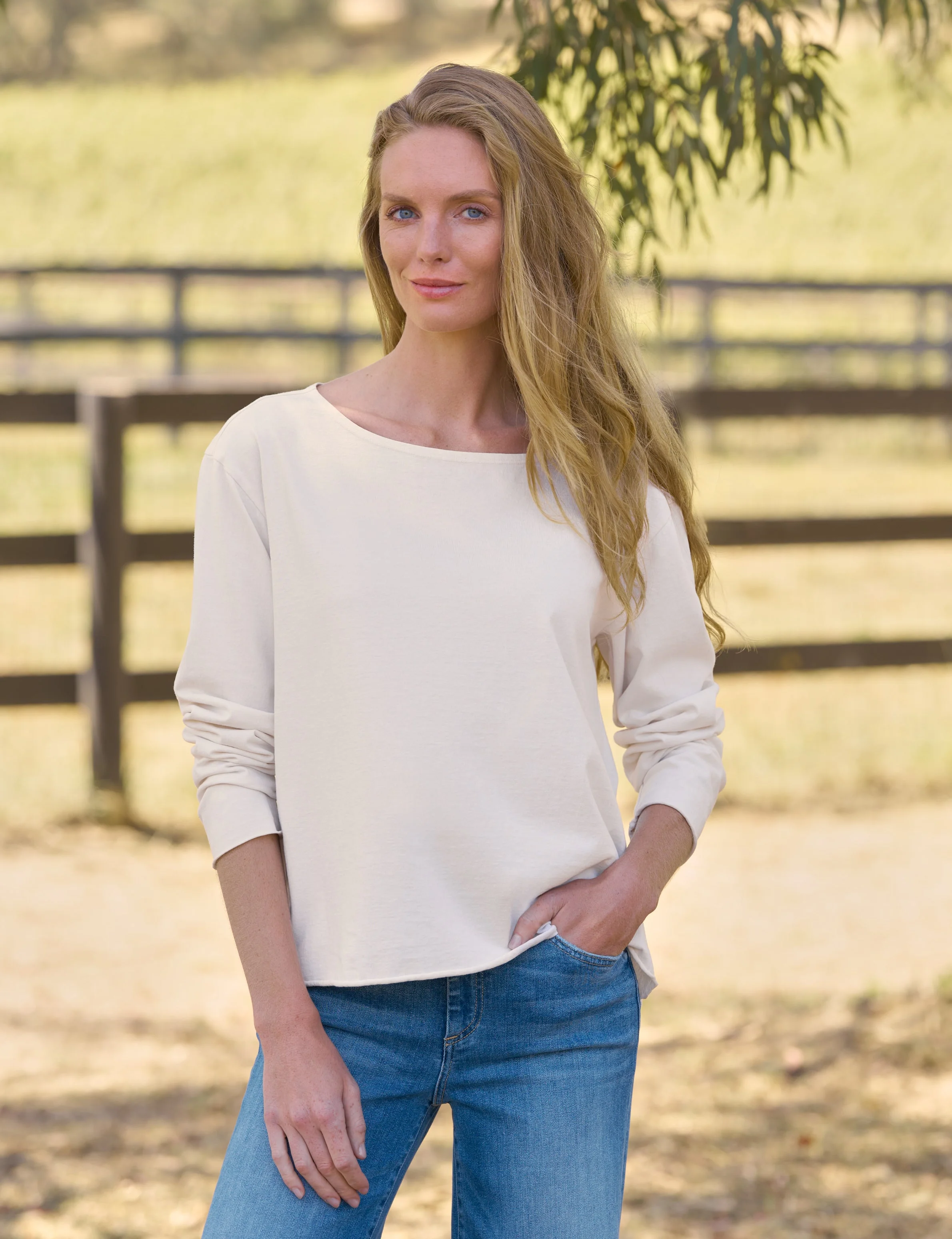 Long-Sleeve Boatneck Tee - 1