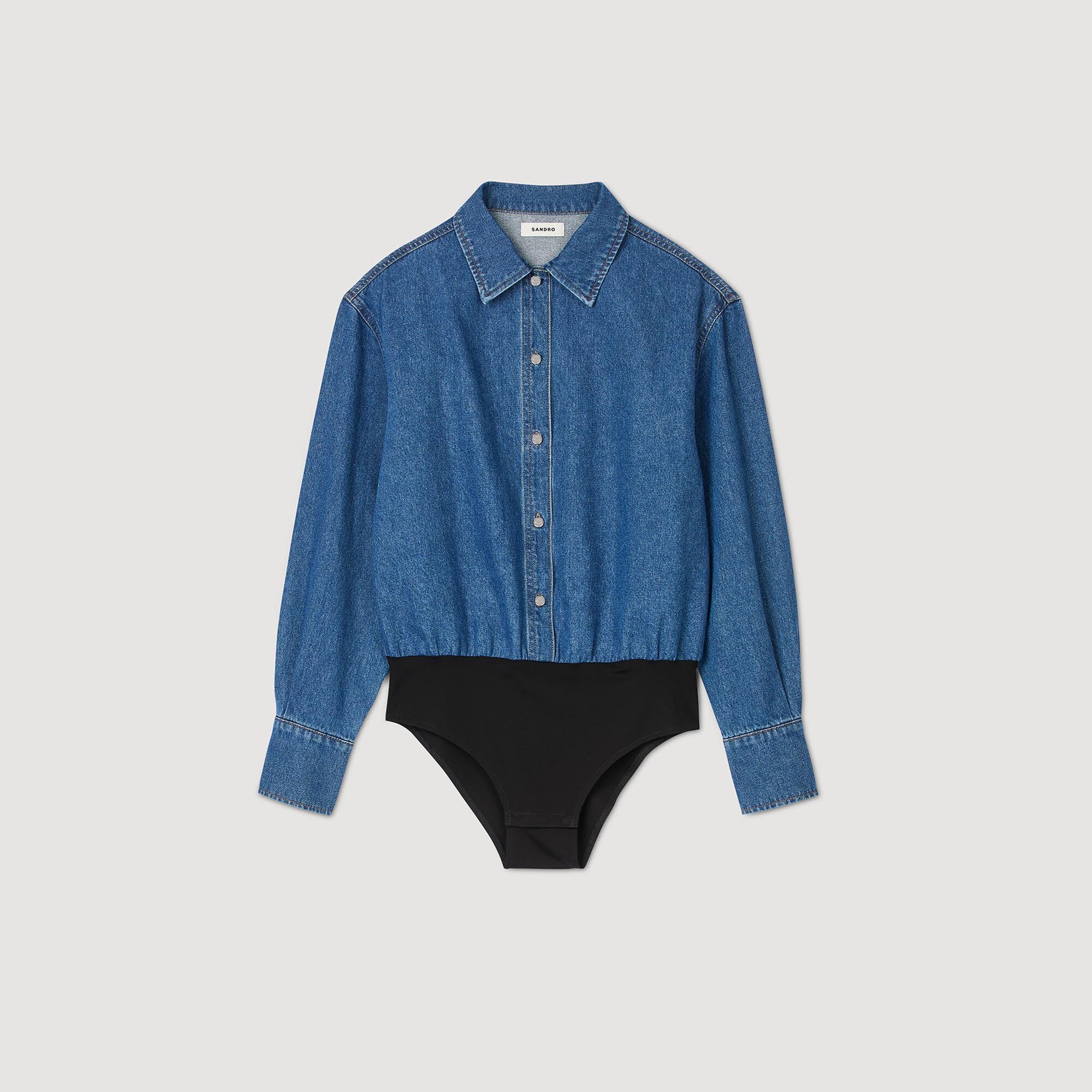 DENIM SHIRT BODYSUIT - 1