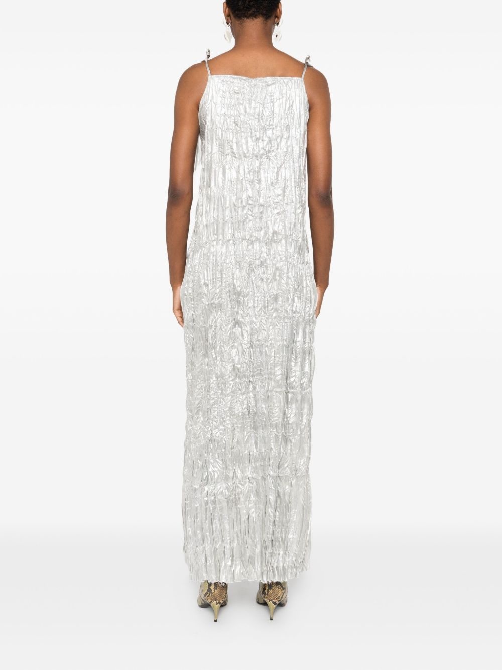 crinkled slip dress - 4