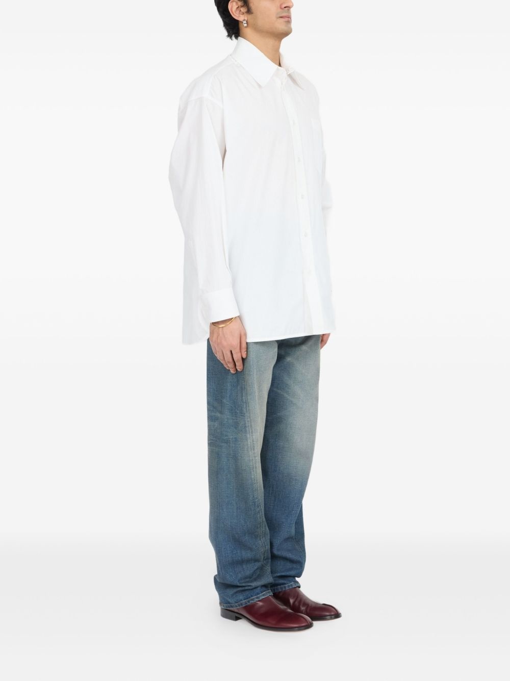 numbers motif-patch shirt - 3