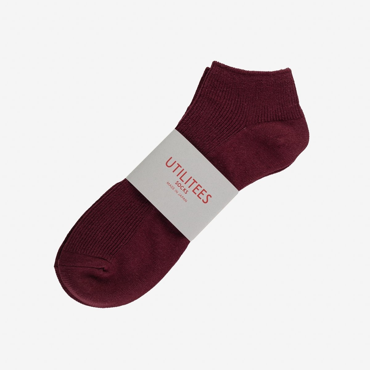 UTSS-BUR UTILITEES Mixed Cotton Sneaker Socks - Burgundy - 3
