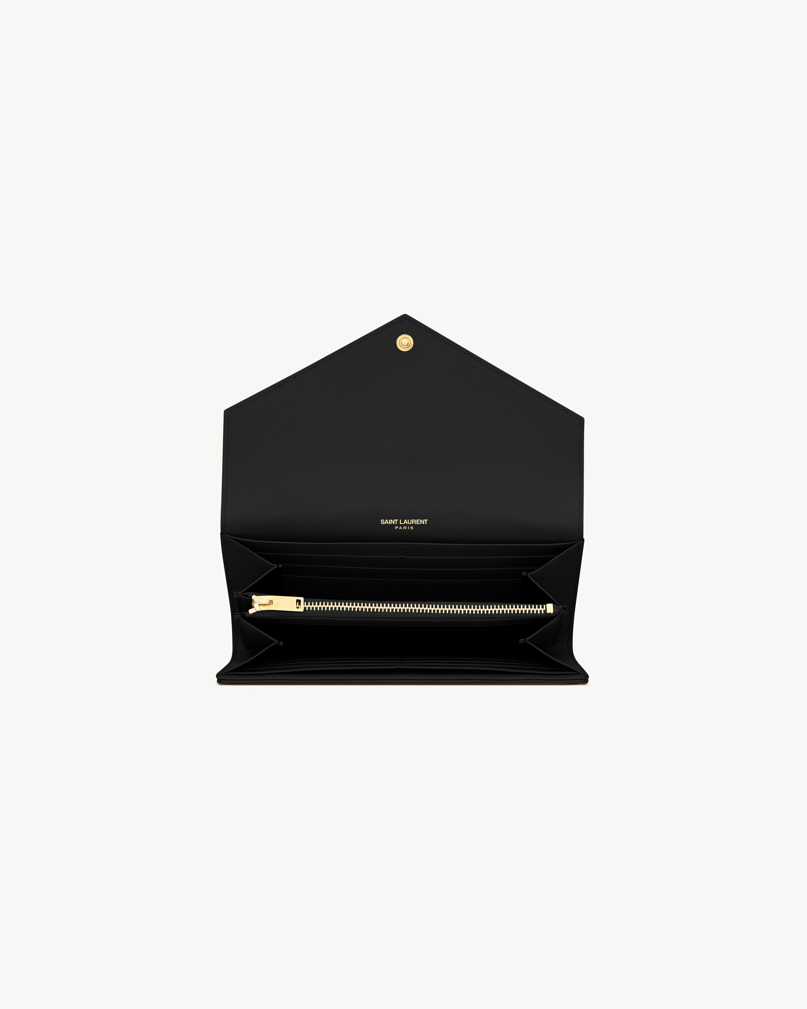 CASSANDRE MATELASSÉ LARGE FLAP WALLET IN GRAIN DE POUDRE LEATHER - 4