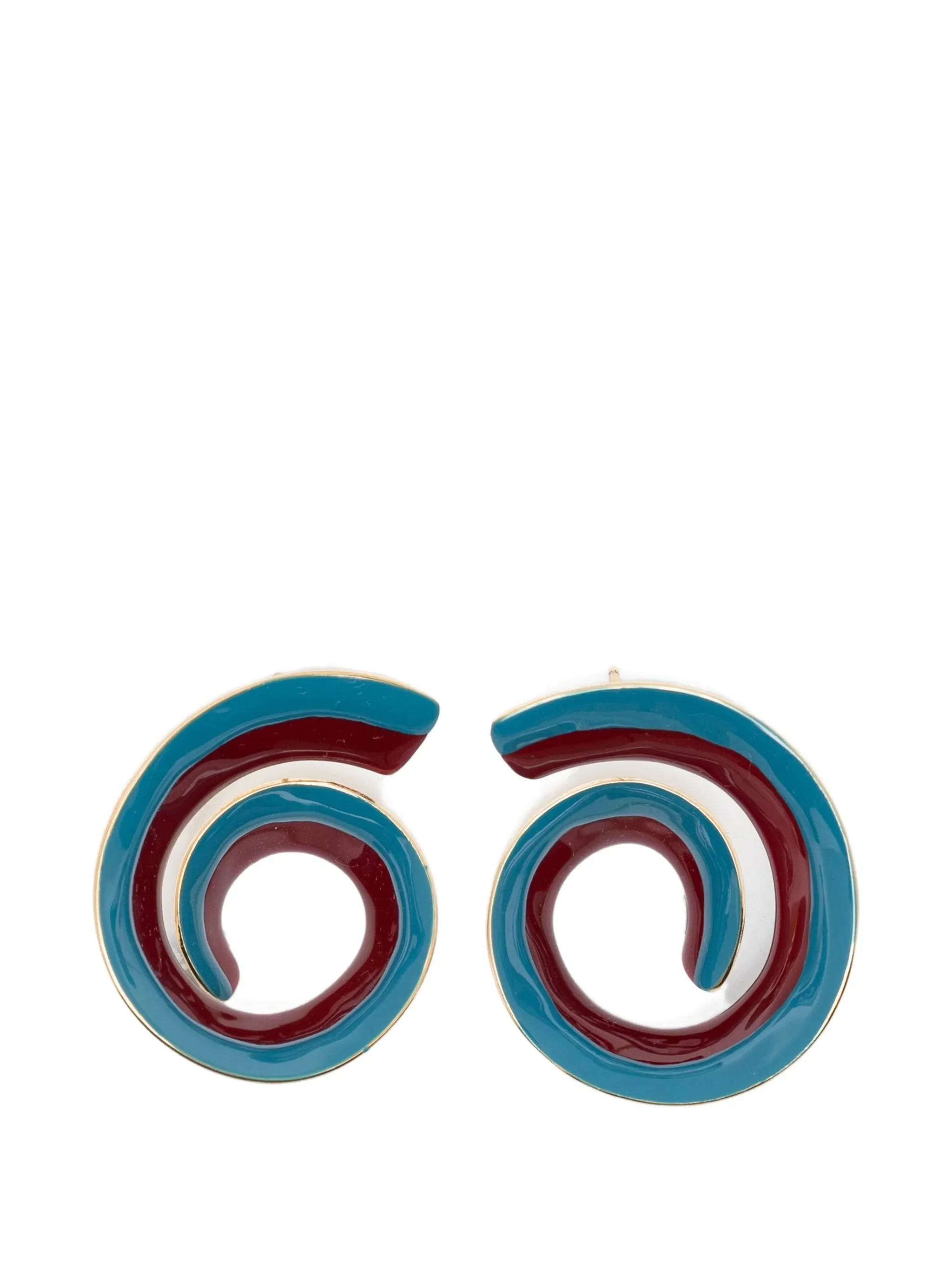 enamel spiral earrings - 1