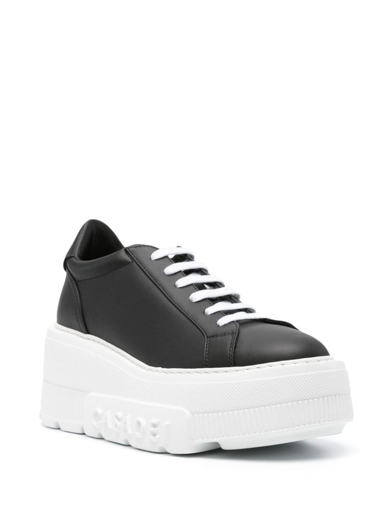CASADEI Nexus leather wedge sneakers outlook