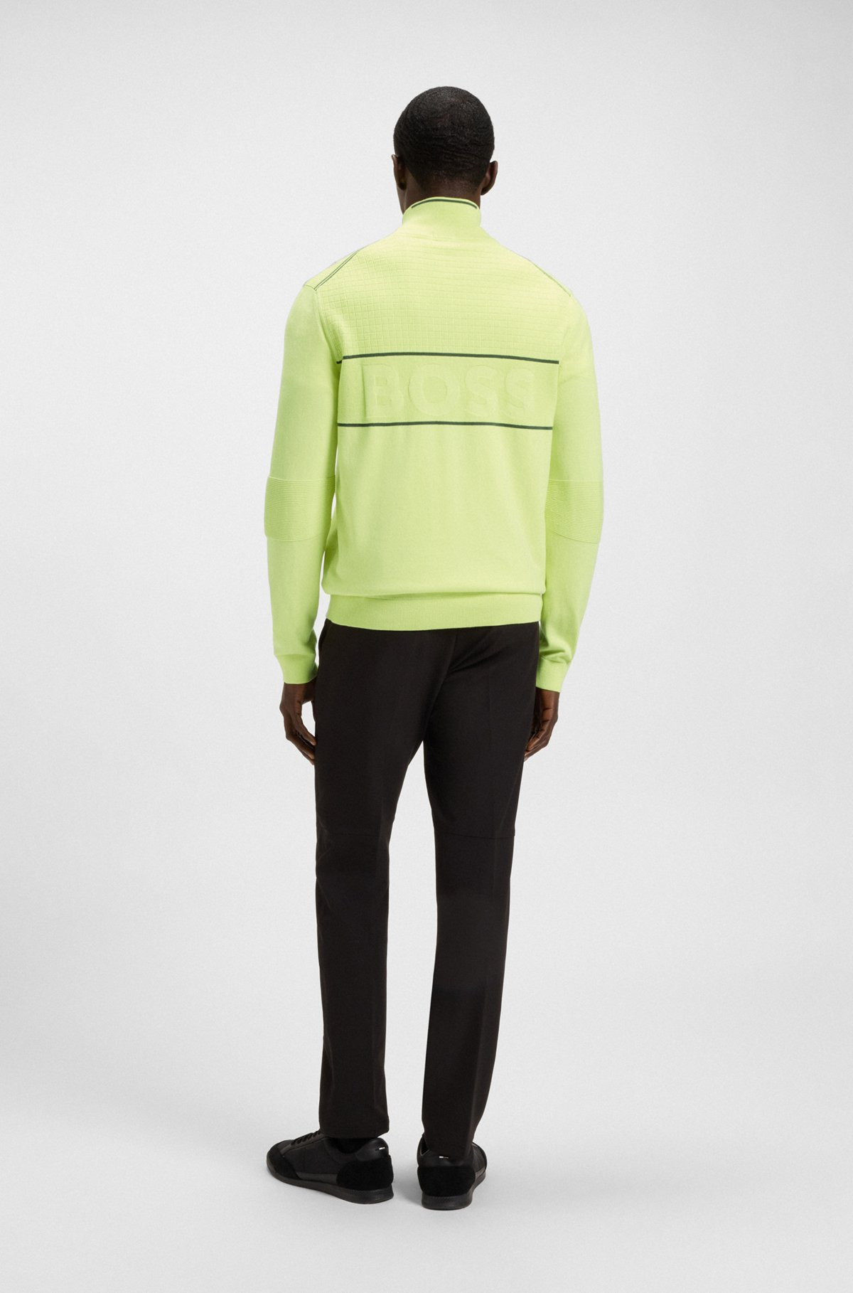 WATER-REPELLENT COTTON SWEATER WITH ZIP NECK - 5
