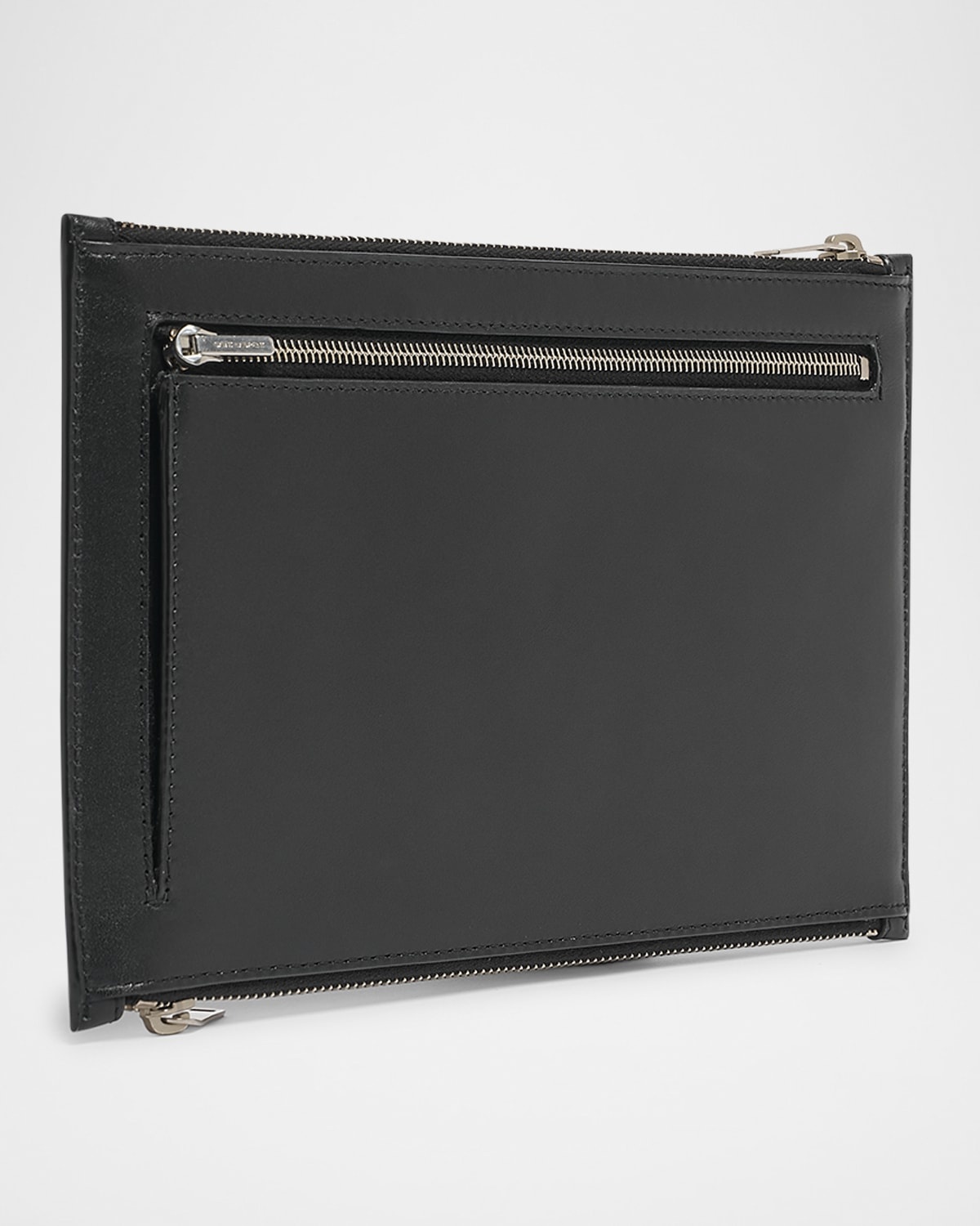 Double-Zip Travel Pouch Bag in Leather - 6