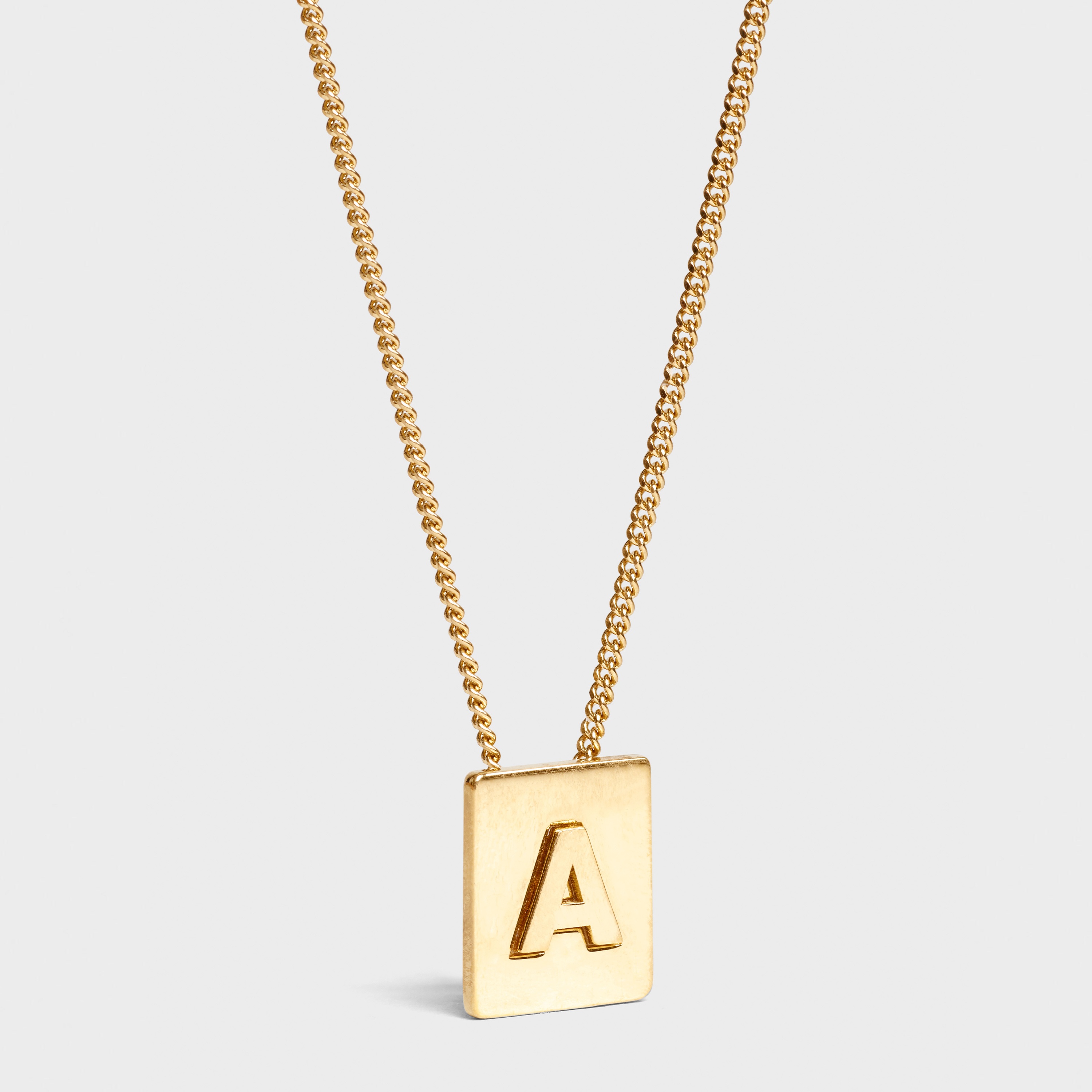 Alphabet A Necklace in Brass with Gold finish - 1