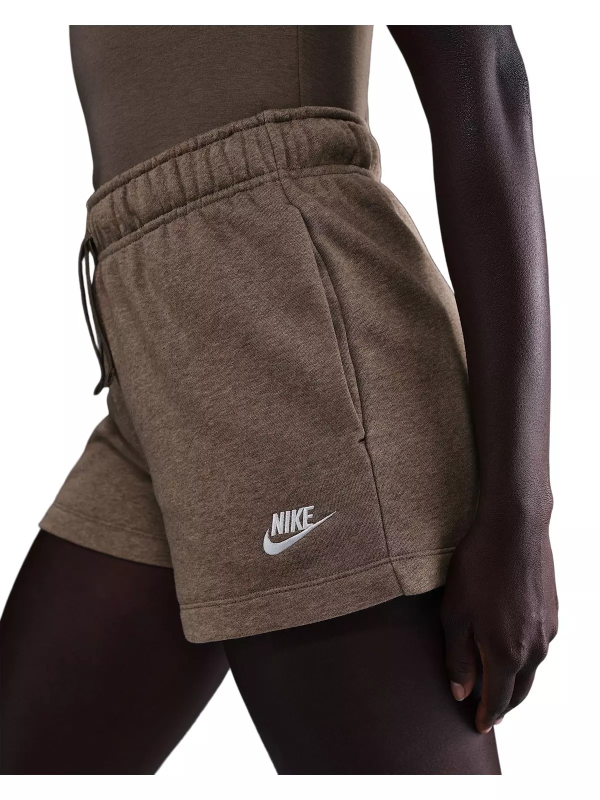 Women's Sportswear Club Fleece Mid-Rise Shorts -Brown - 3