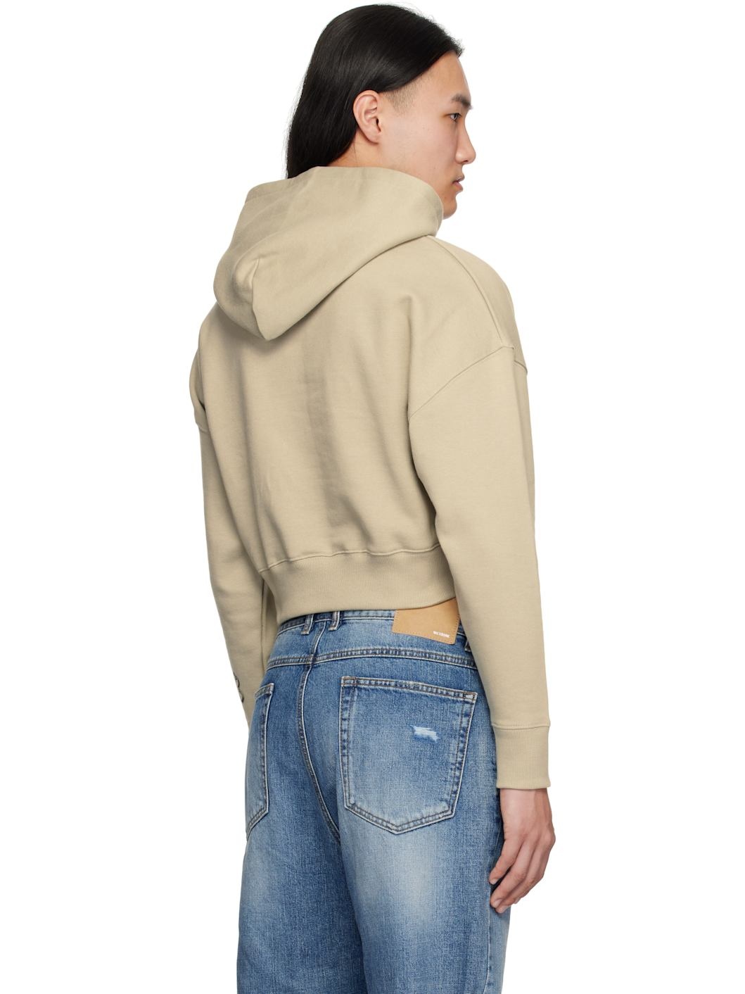 【関税込み】We11done ベージュ Teddy Twins スリーブ フーディ We11done Beige Teddy Twins Sleeve Hoodie | REVERSIBLE