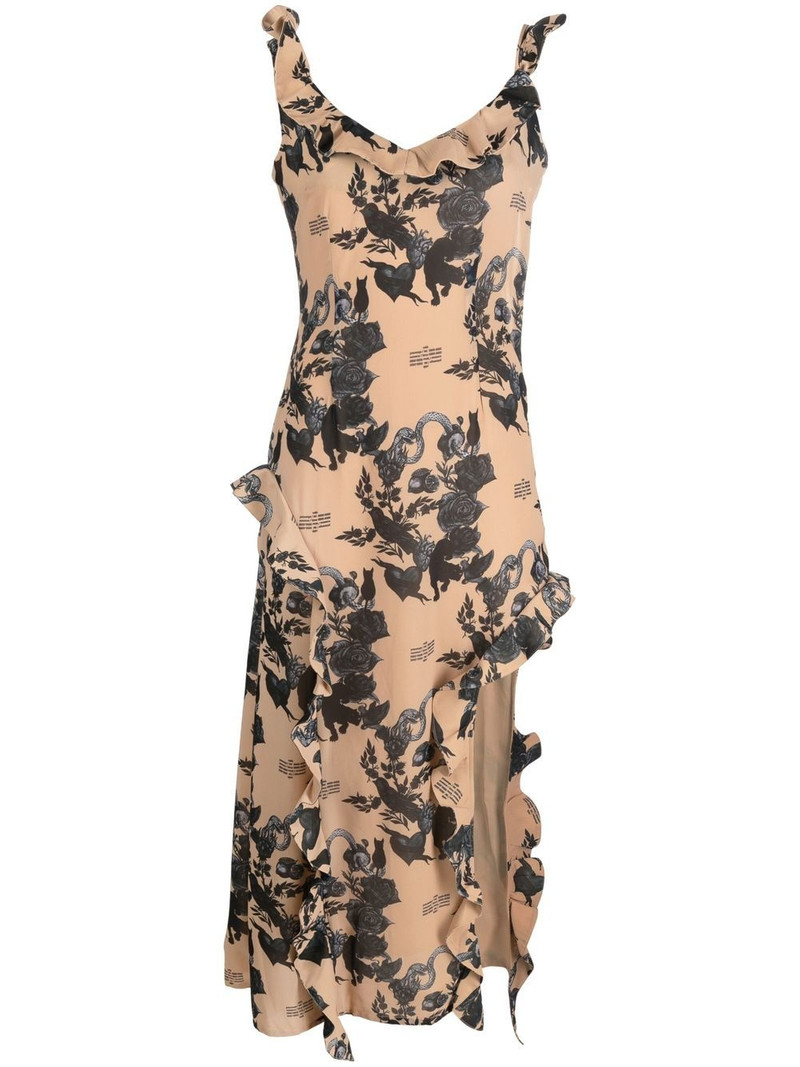 ruffle detail long dress 1