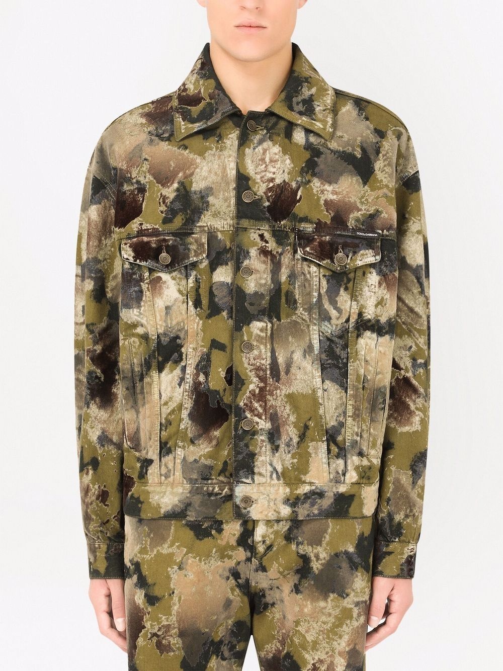 camouflage button-up jacket - 3