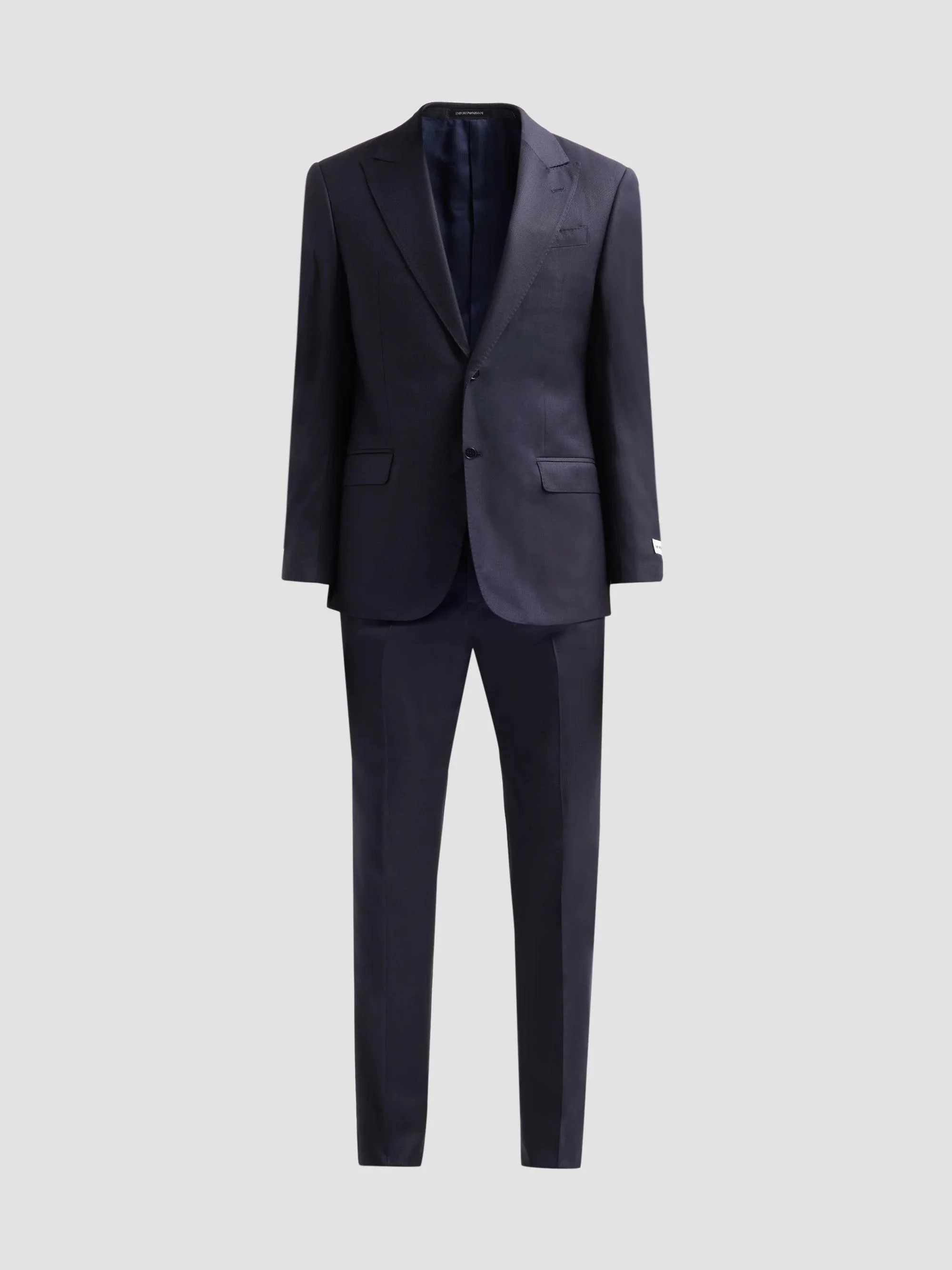 Men's Birdseye Wool Single-Breasted Suit - Blue Tricolor - 1