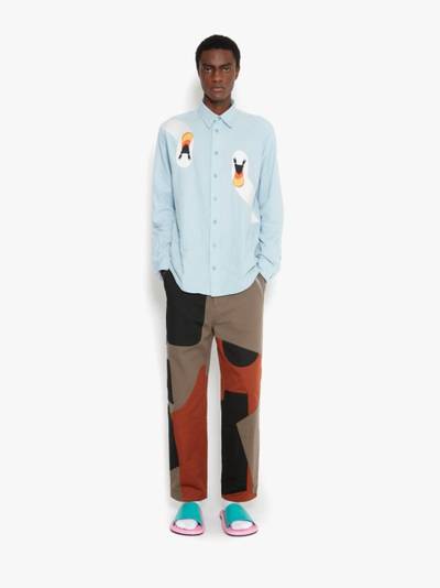 JW Anderson SWAN EMBROIDERED CLASSIC FIT SHIRT outlook