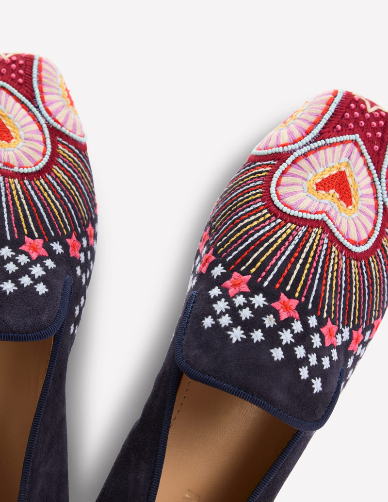 Slipper Cut Loafers-Navy 5