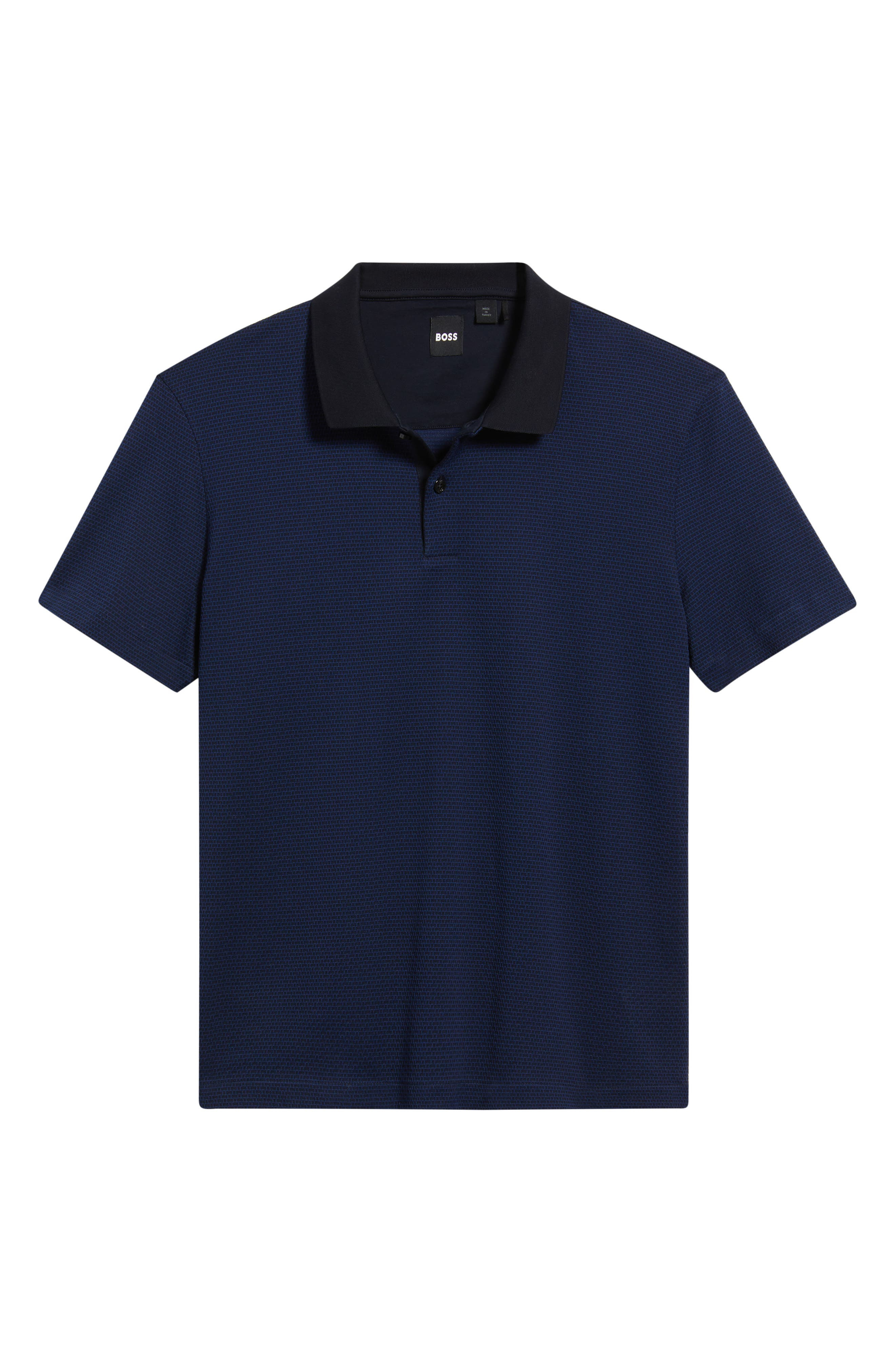 BOSS Parlay Texture Polo in Dark Blue at Nordstrom - 5