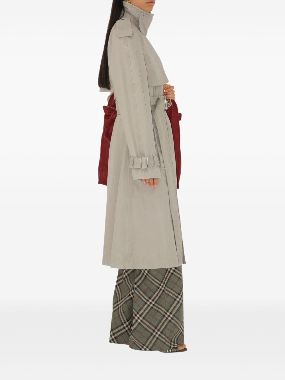long cotton trench coat - 3