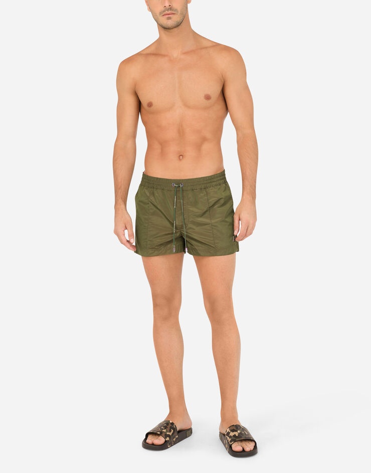 Short iridescent fabric swim trunks with DG logo - 2