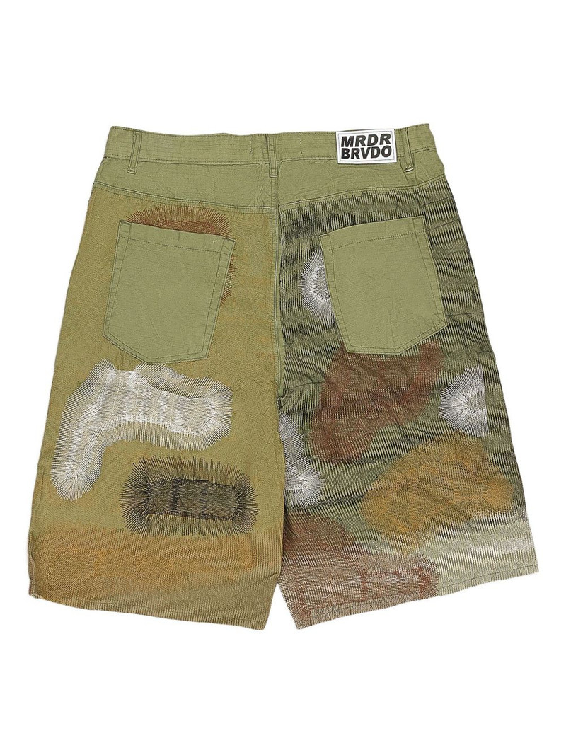 WHO DECIDES WAR embroidery-detail cargo shorts outlook