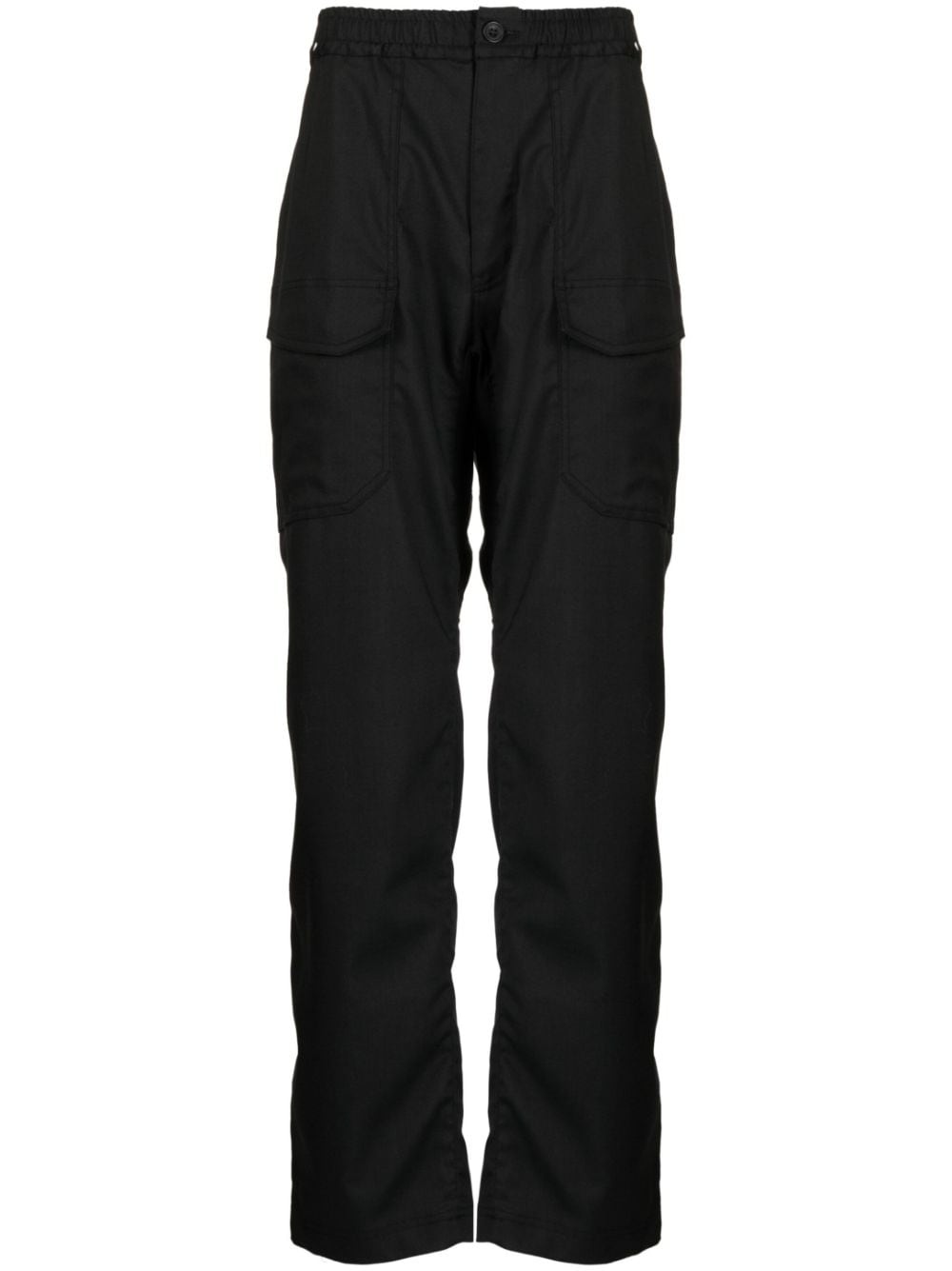 elasticated waist straight-leg trousers - 1