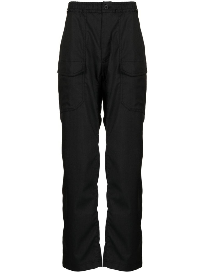 elasticated waist straight-leg trousers 1