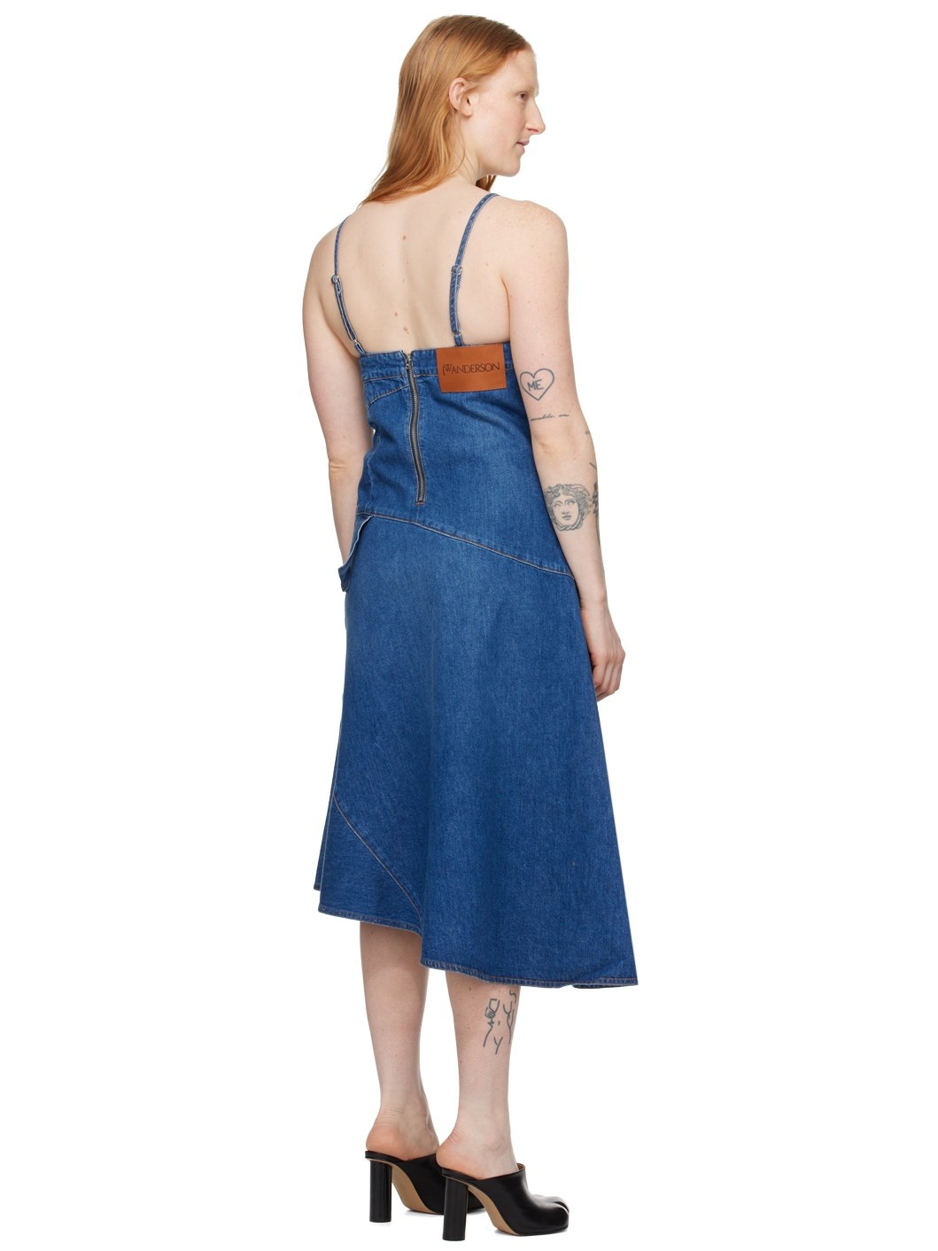 Blue Twisted Denim Midi Dress - 3