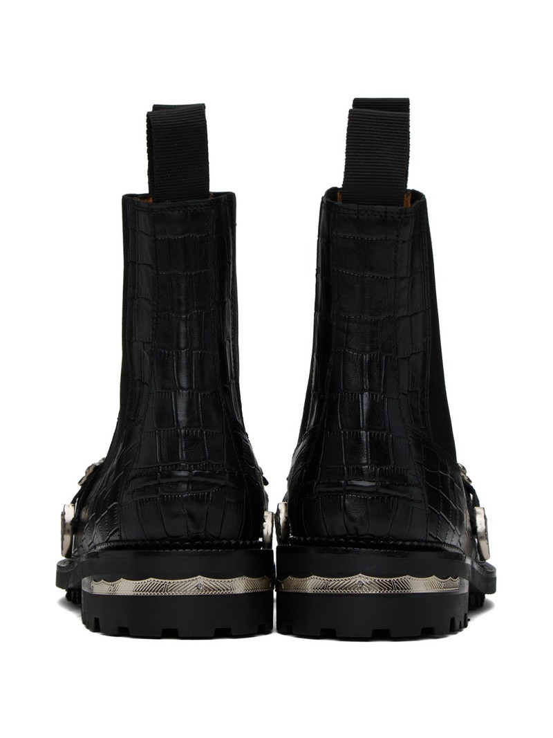 Black Croc Chelsea Boots 2