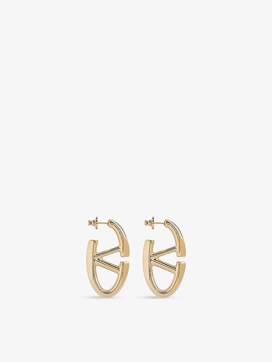 VLOGO gold-tone metal hoop earrings - 3