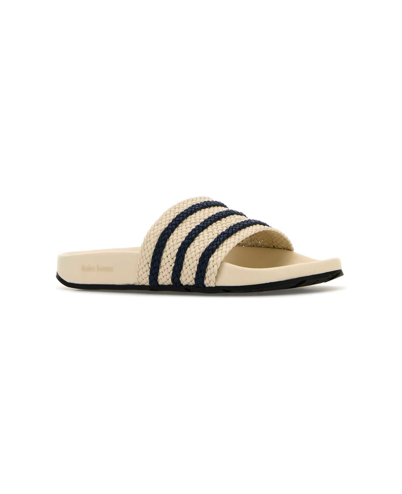 Ivory Leather Wales Bonner X Adidas Adilette Slippers - 2