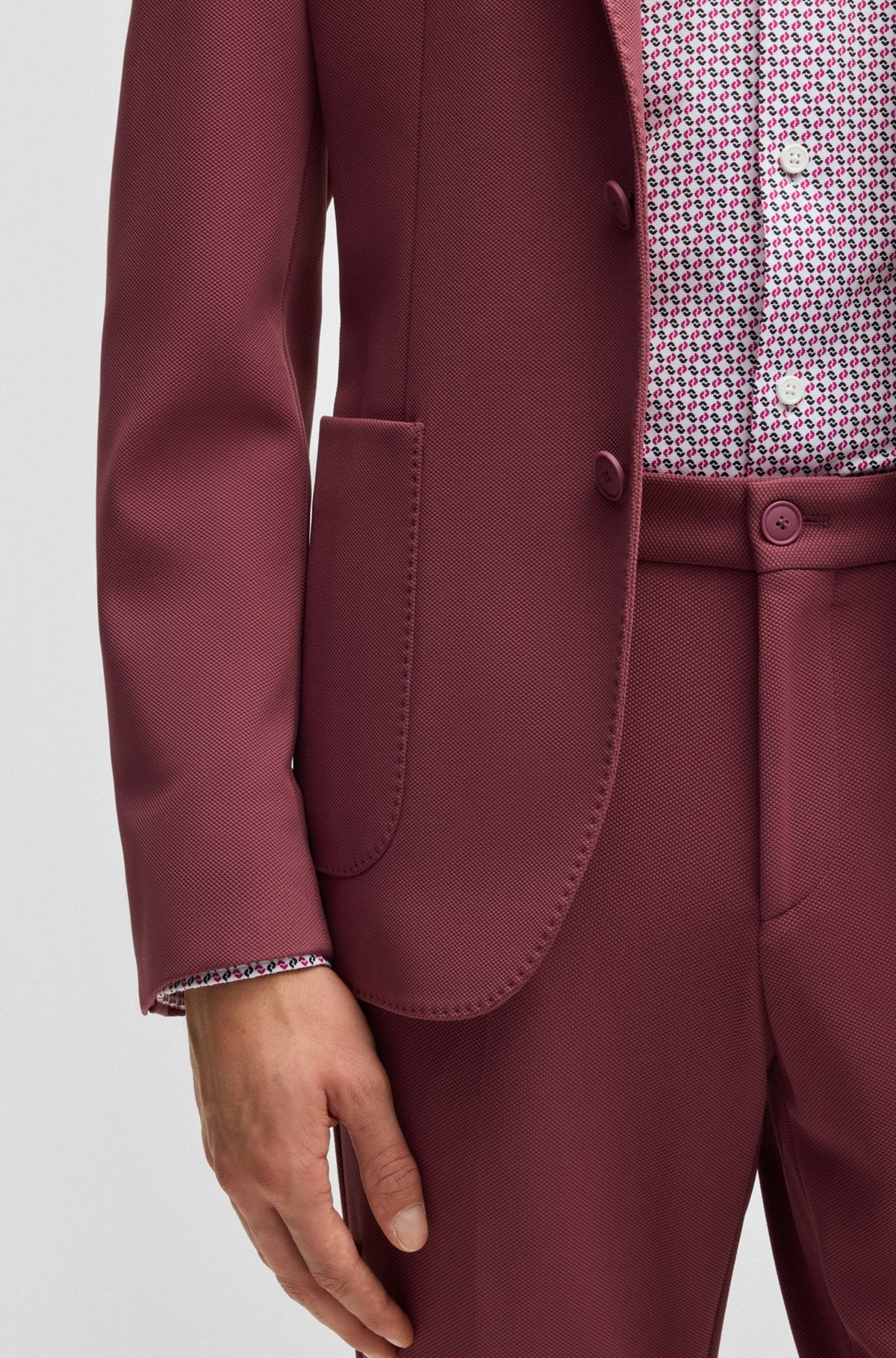 SLIM-FIT SHIRT IN PRINTED PERFORMANCE-STRETCH JERSEY - 6
